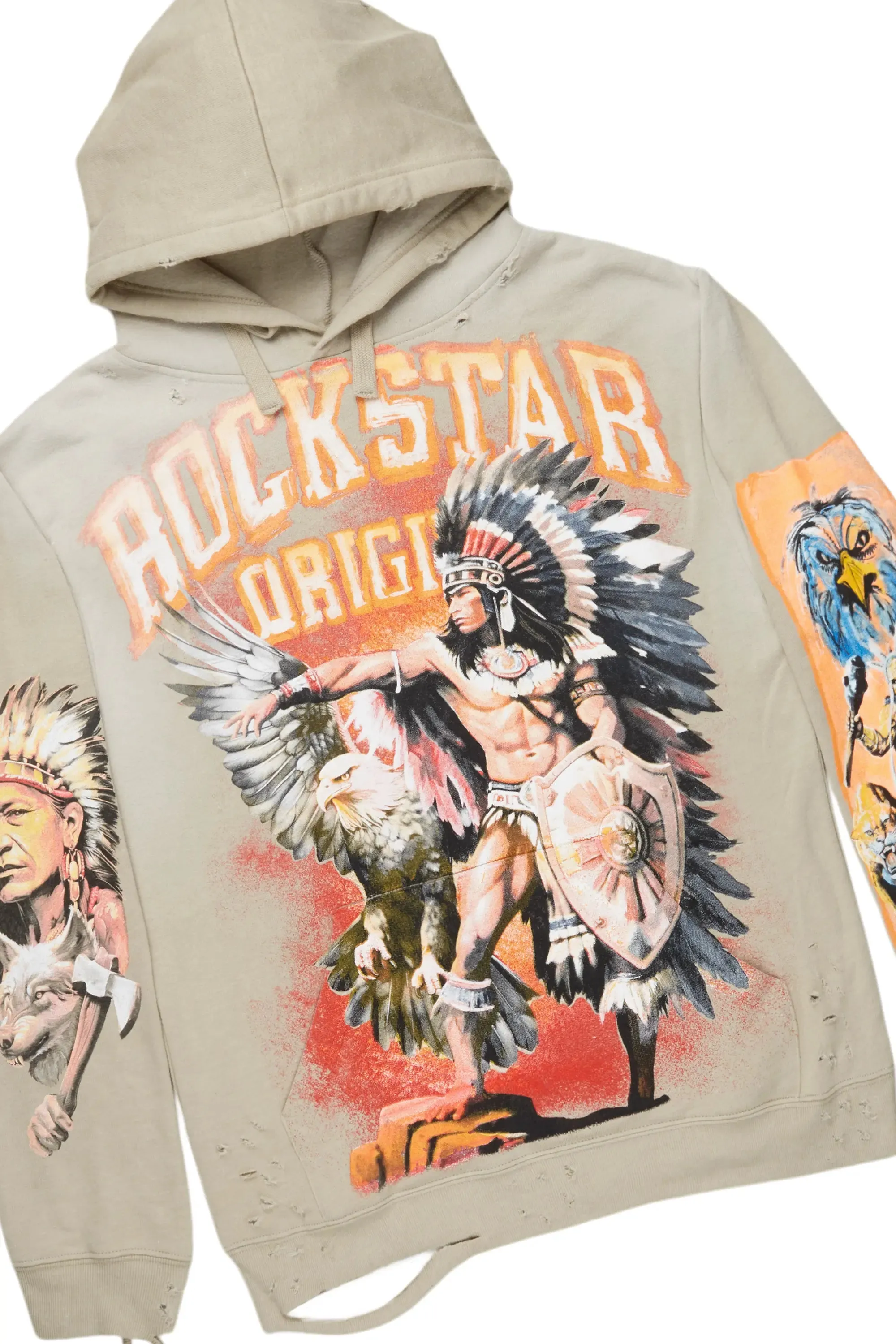 Ferris Oatmeal Hoodie & Petrus Super Stacked Flare Jean Bundle sold by Rockstar Original product image thumbnail 2