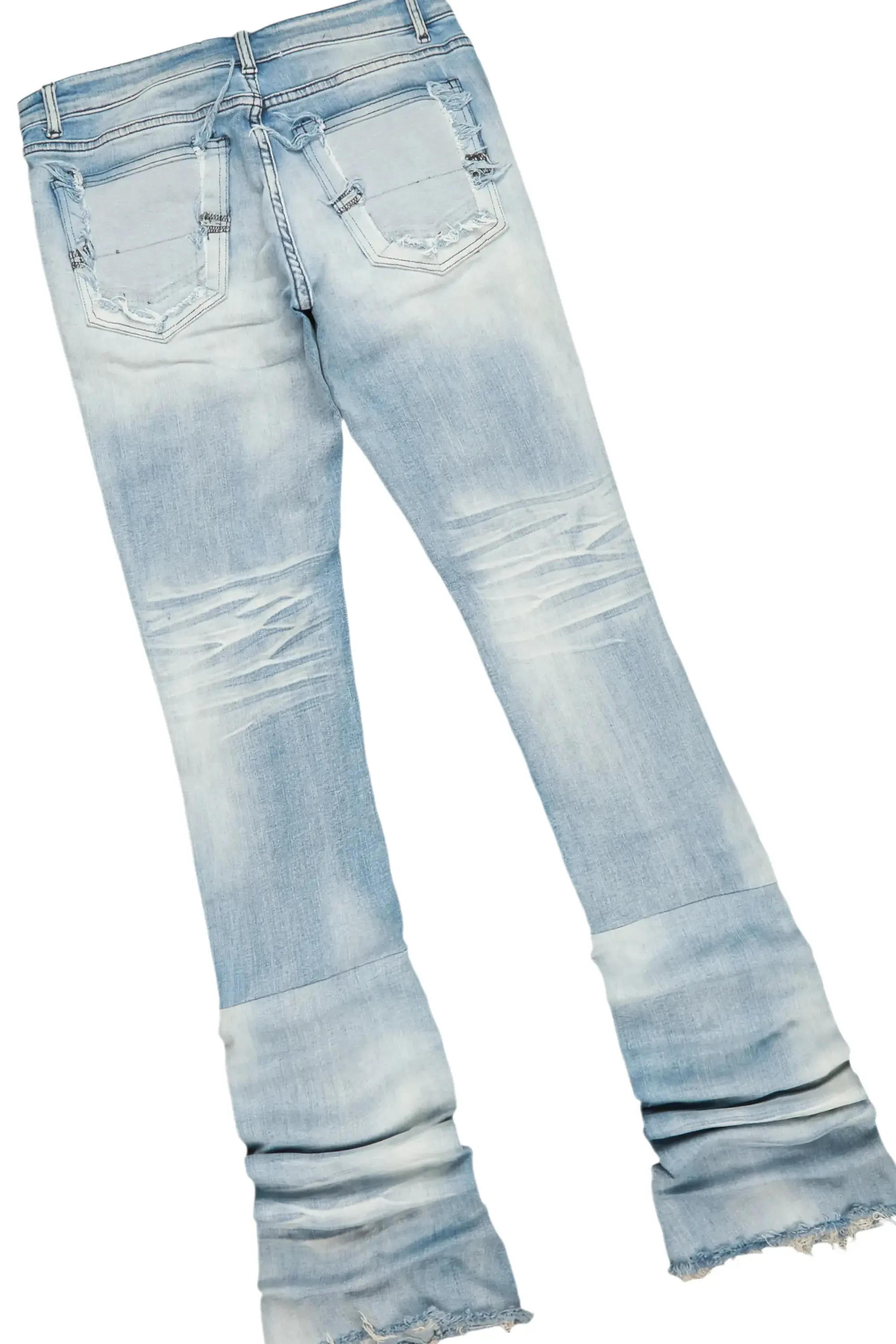 Pello White/Blue Oversized T-Shirt/Super Stacked Flare Jean Bundle sold by Rockstar Original product image thumbnail 4