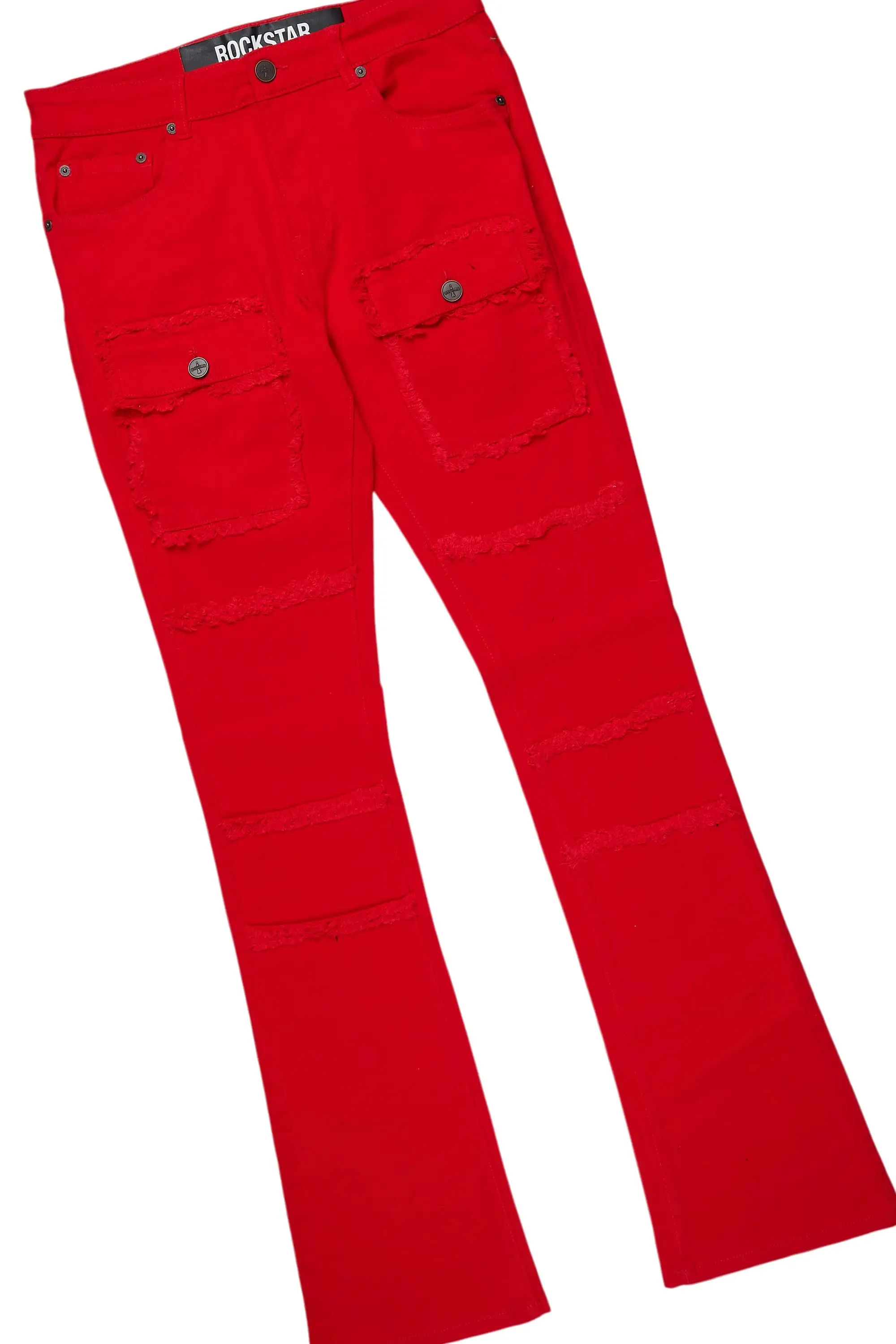 Amina Black/Red Hoodie/Stacked Flare Cargo Jean Bundle sold by Rockstar Original product image thumbnail 3