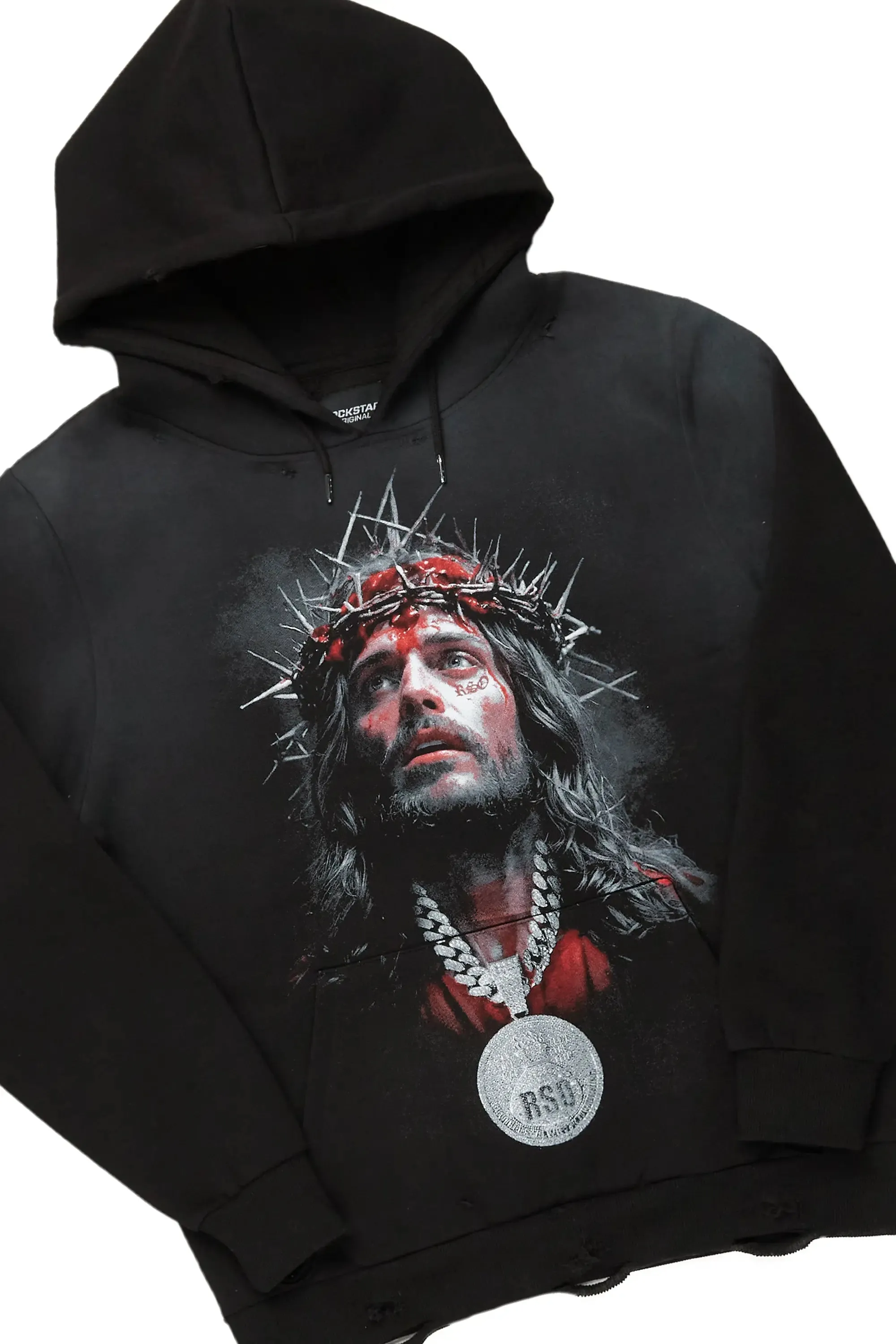 Amina Black/Red Hoodie/Stacked Flare Cargo Jean Bundle sold by Rockstar Original product image thumbnail 2