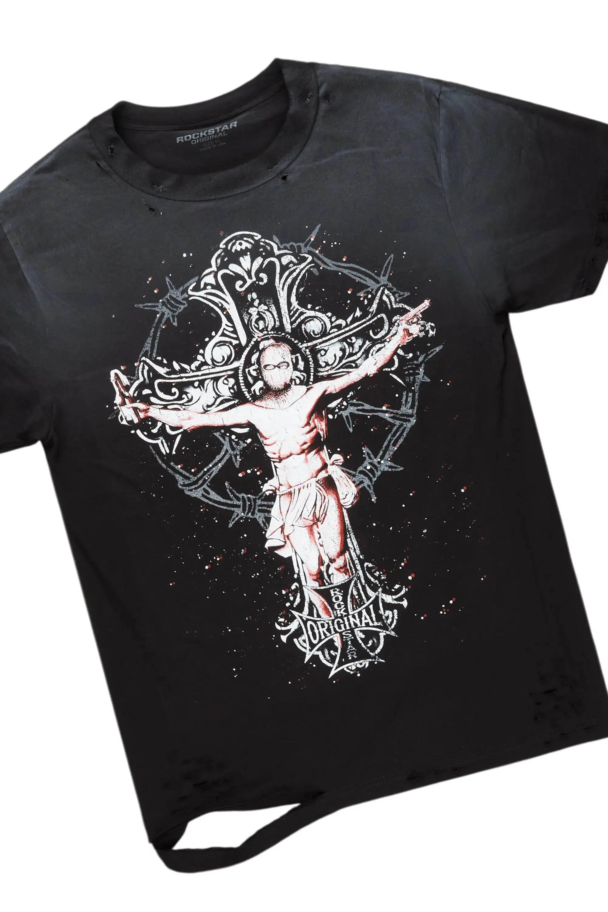 Ojas Black T-Shirt & Petrus Super Stacked Flare Jean Bundle sold by Rockstar Original product image thumbnail 2