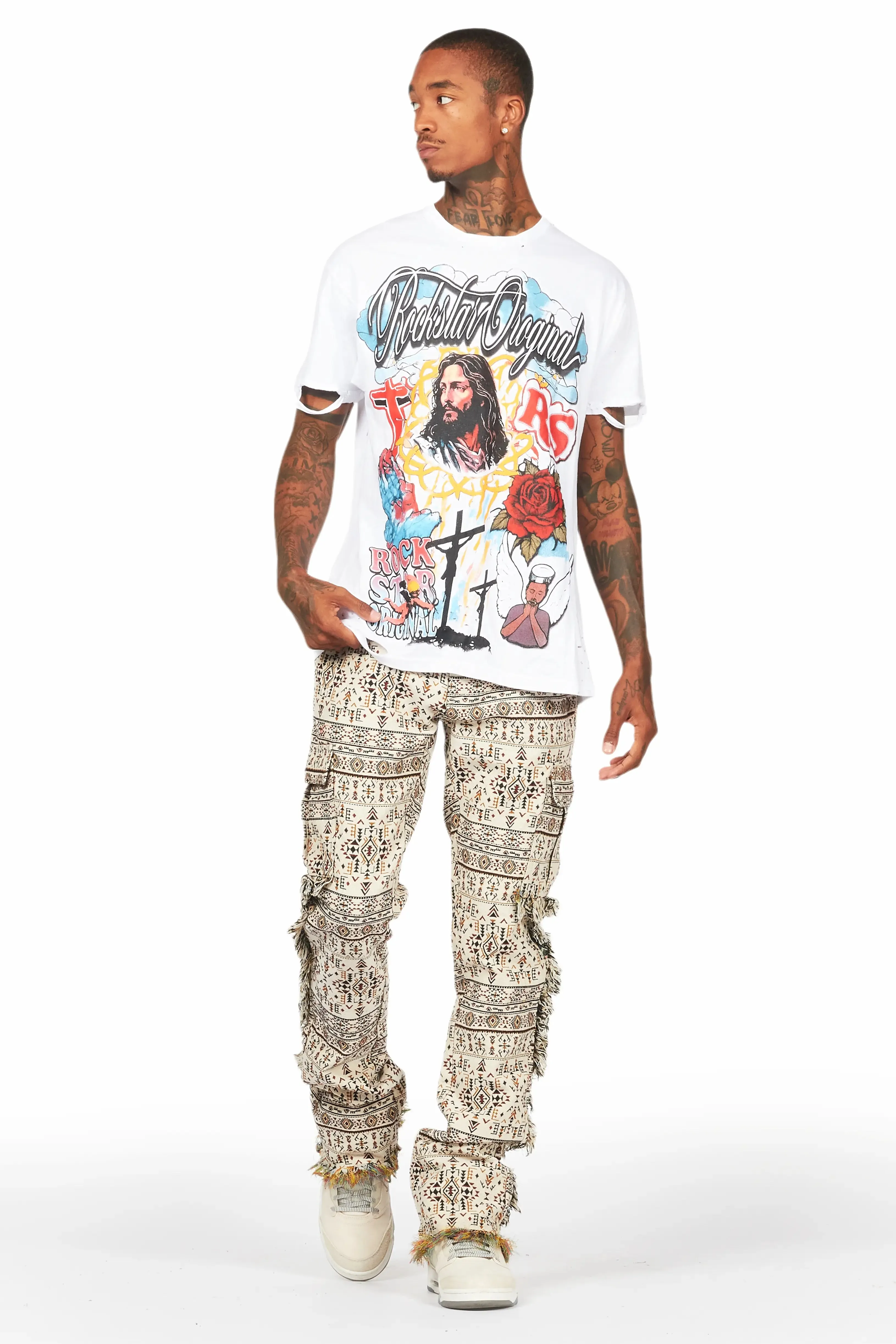 Tadashi White Graphic Oversized T-Shirt sold by Rockstar Original product image thumbnail 2