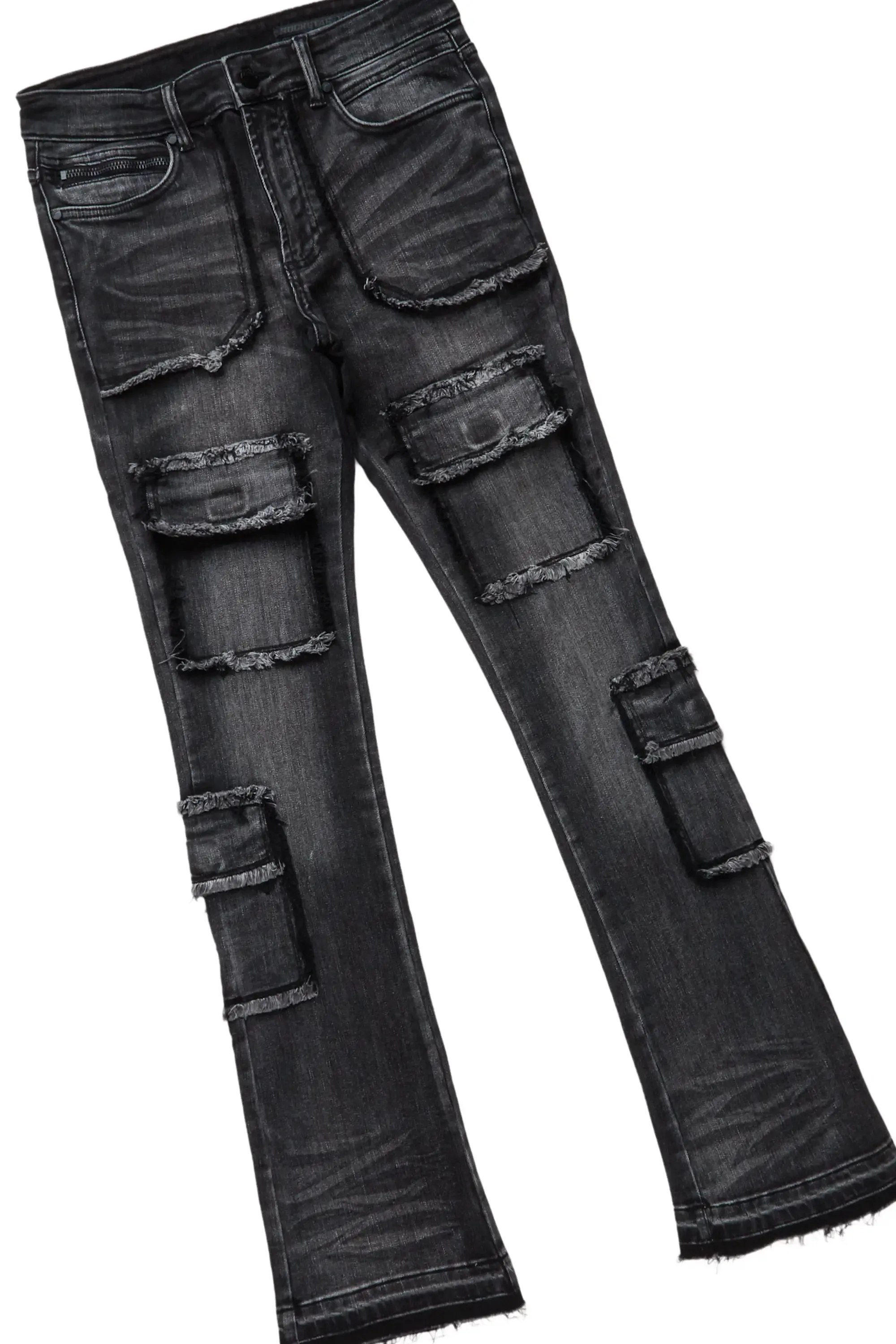 Omer Black Hoodie & Tyrell Stacked Flare Jean Bundle sold by Rockstar Original product image thumbnail 4