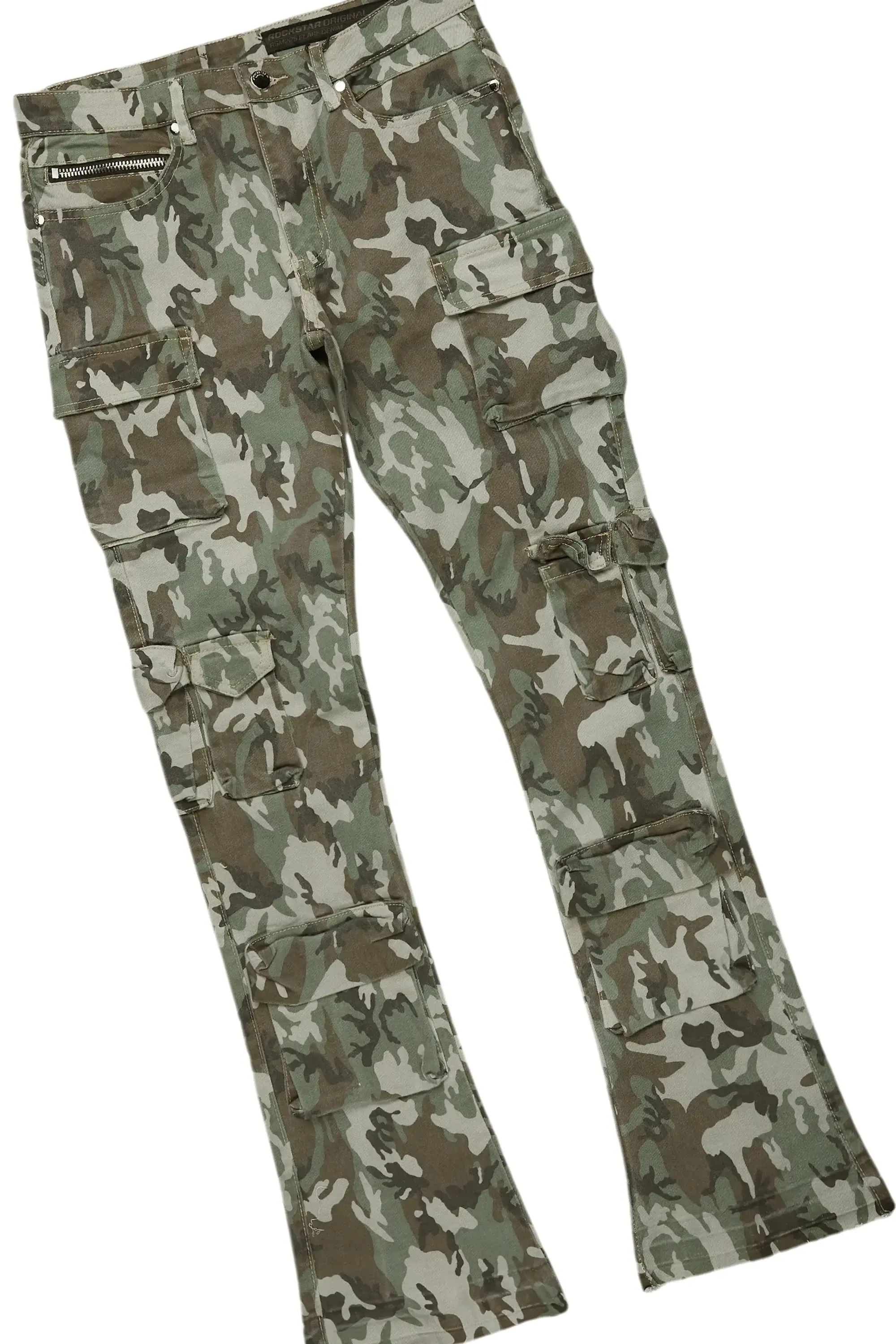 Lake White/Green T-Shirt & Yves Stacked Flare Jean Bundle sold by Rockstar Original product image thumbnail 4