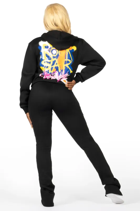 Passion Black Zip Up Super Stacked Trackset sold by Rockstar Original