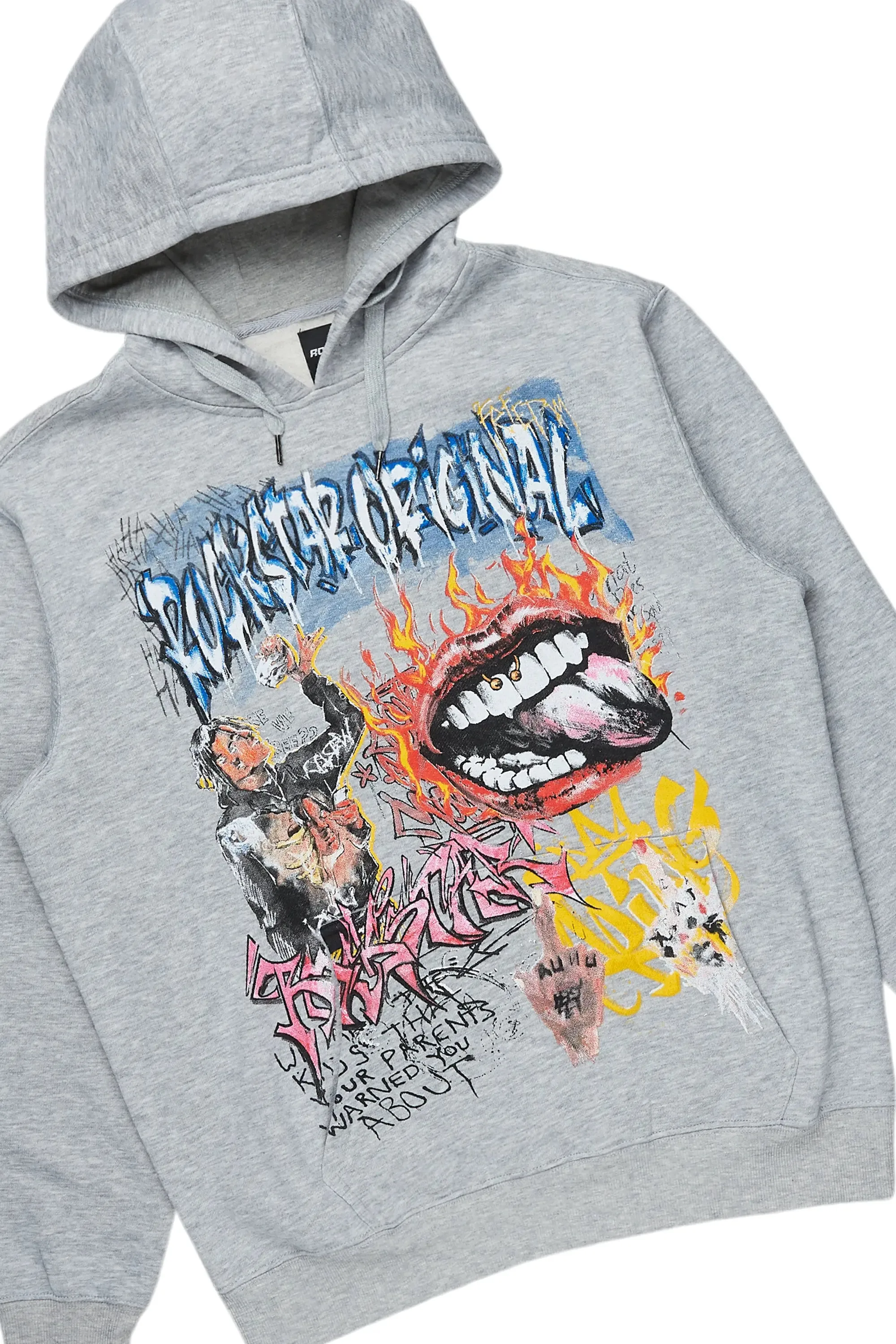 Yooz Heather Grey Hoodie/Stacked Flare Cargo Jean Bundle sold by Rockstar Original product image thumbnail 2