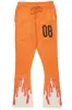 Holger Orange/Cream Graphic Stacked Flare Mohair Track Pant sold by Rockstar Original