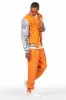 Holger Orange/Cream Graphic Stacked Flare Mohair Track Pant sold by Rockstar Original