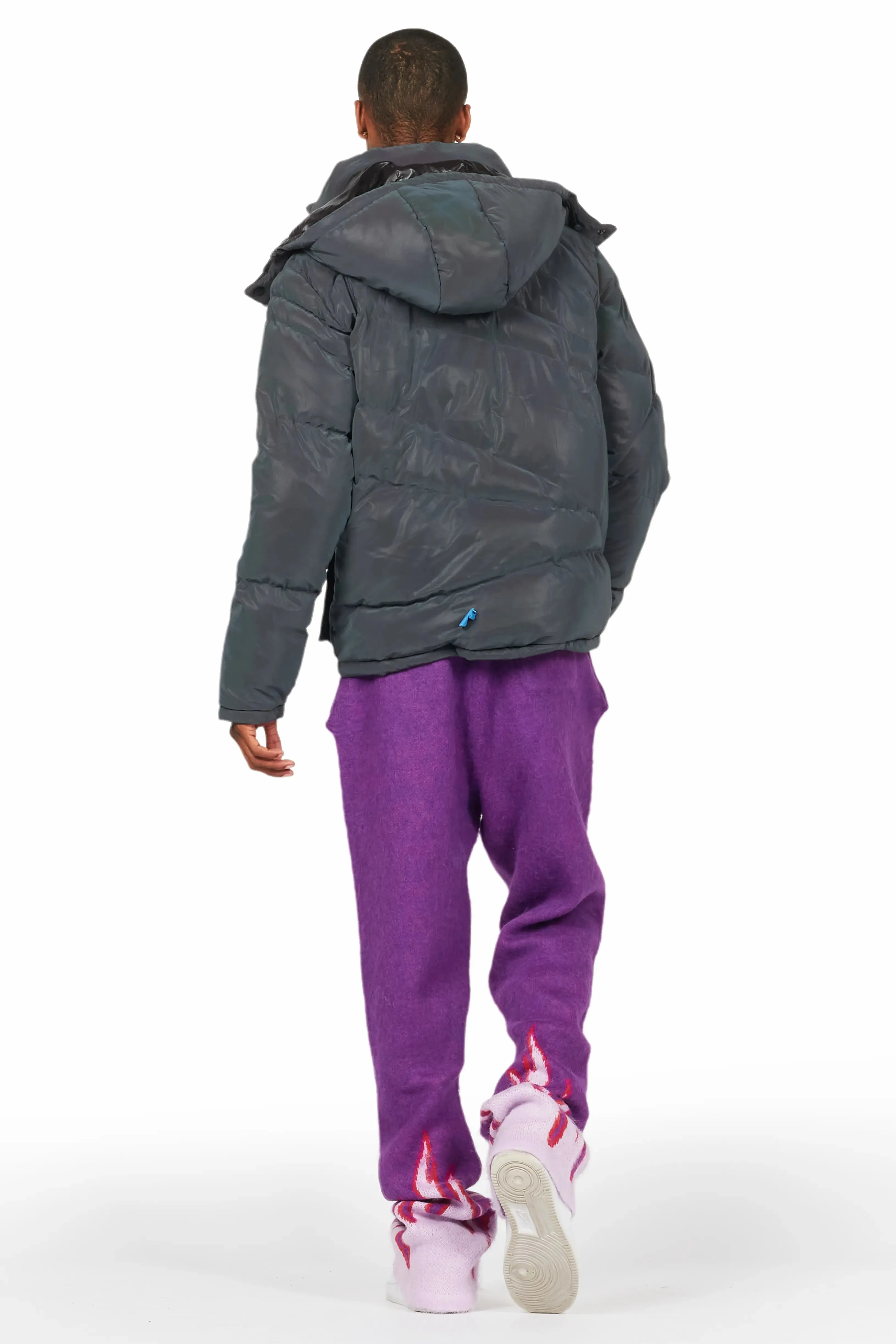 Holger Purple/Pink Graphic Stacked Flare Mohair Track Pant sold by Rockstar Original product image thumbnail 5