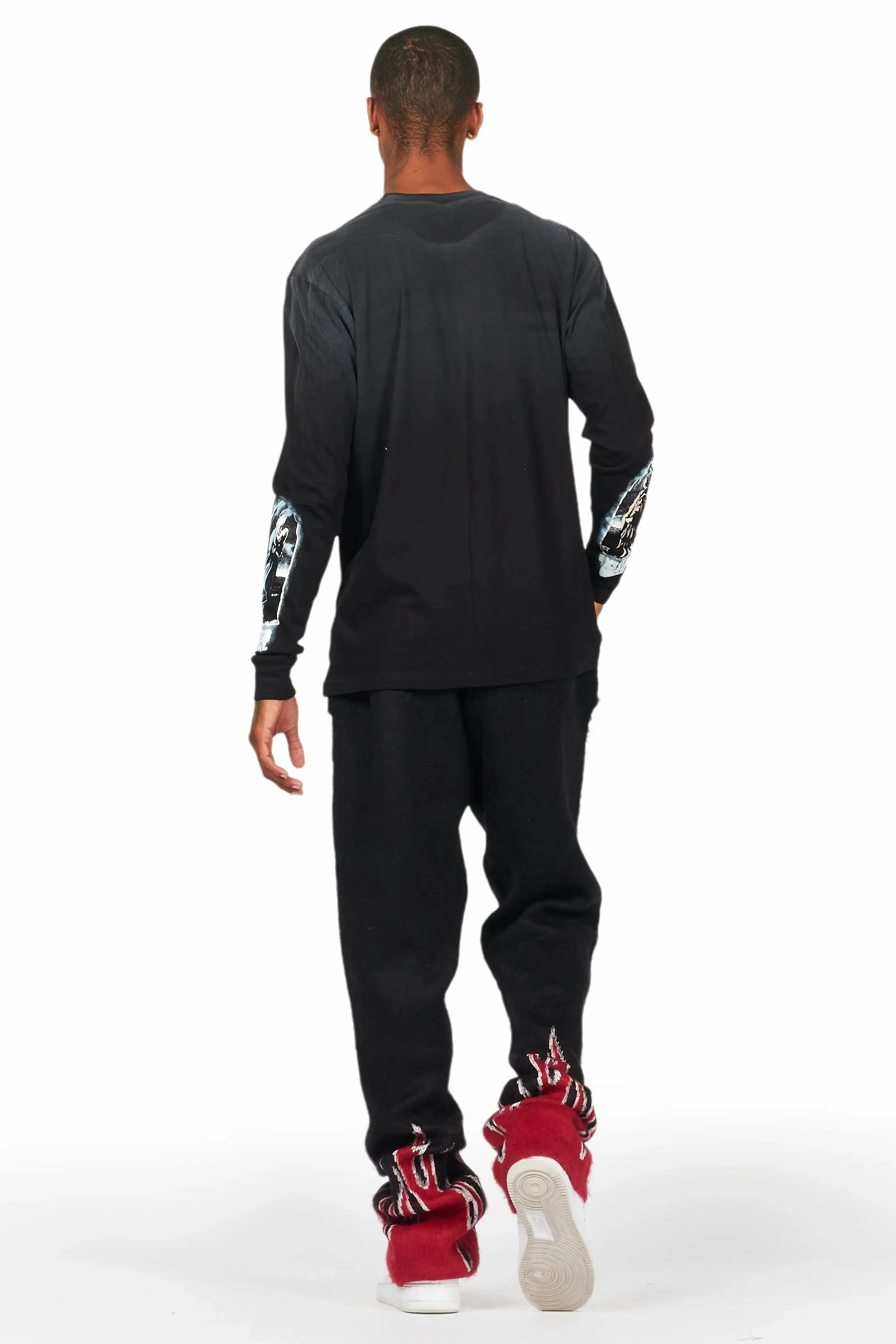 Holger Black/Red Graphic Stacked Flare Mohair Track Pant sold by Rockstar Original product image thumbnail 5