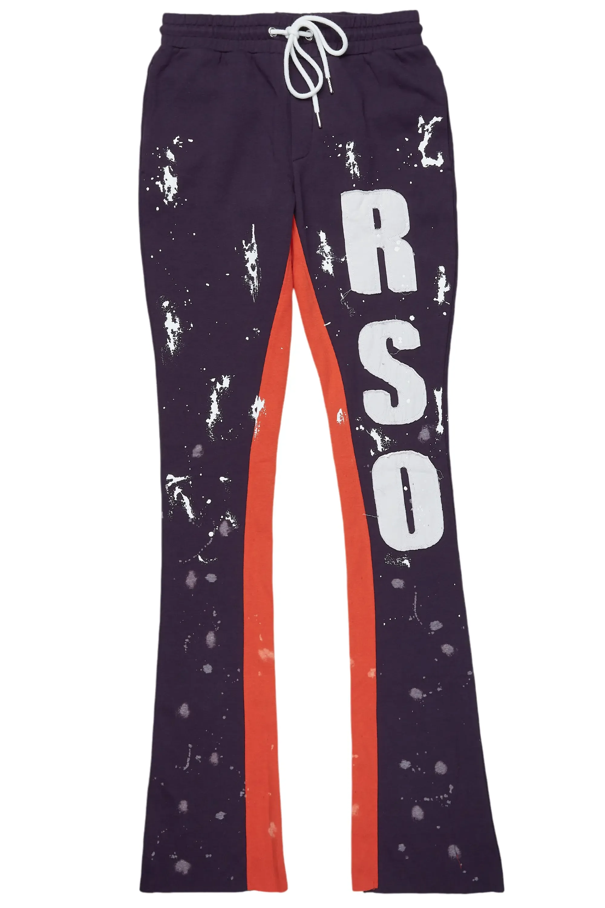Tanko Purple Patchwork Stacked Flare Track Pant sold by Rockstar Original product image thumbnail 2