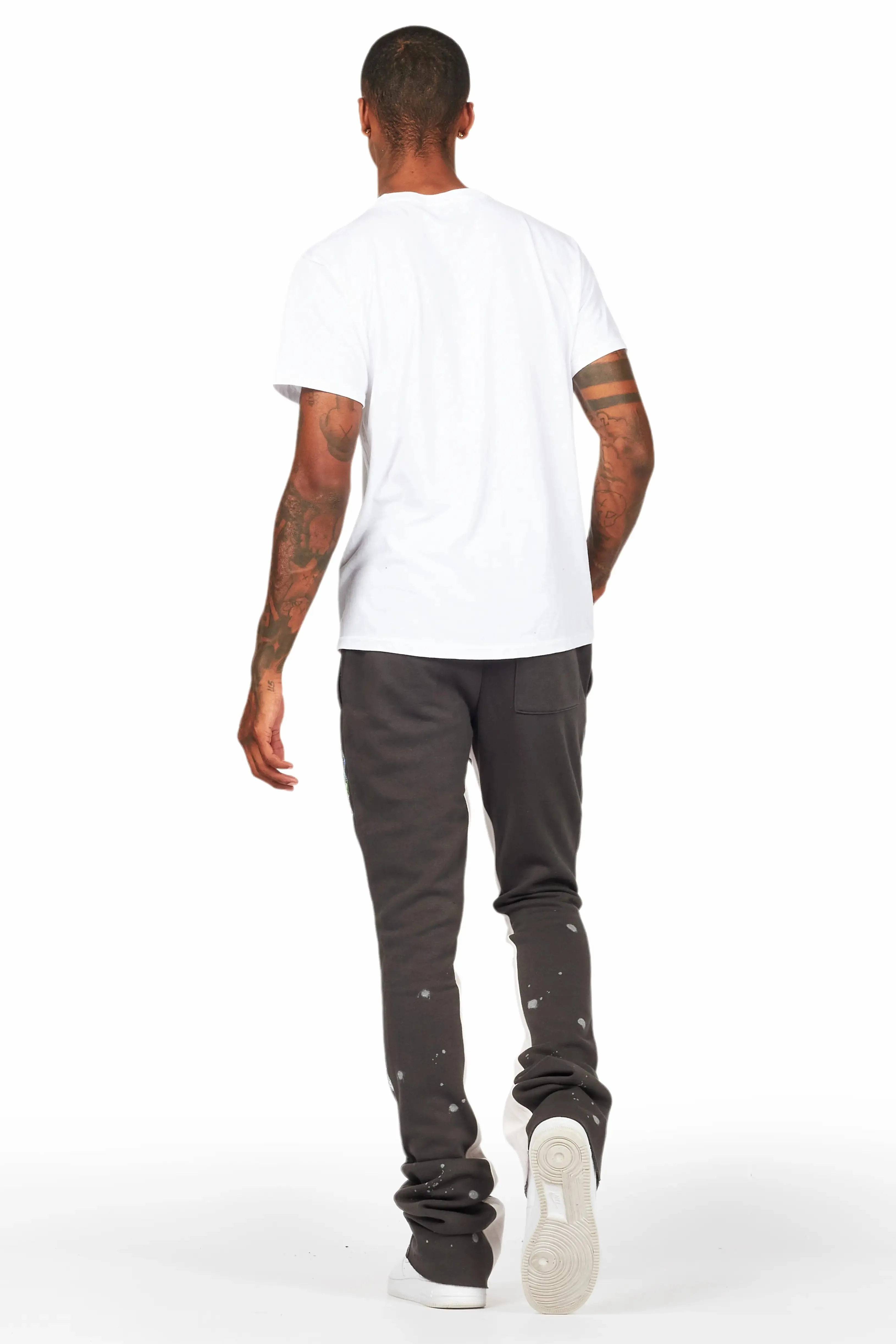 Washi Vintage Grey Patchwork Stacked Flare Track Pant sold by Rockstar Original product image thumbnail 5