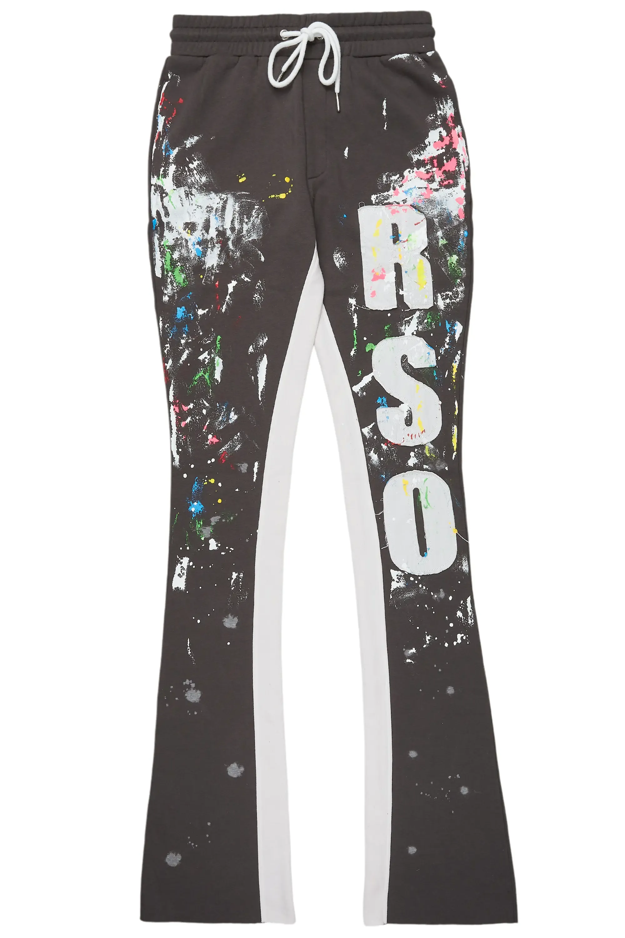 Washi Vintage Grey Patchwork Stacked Flare Track Pant sold by Rockstar Original product image thumbnail 2