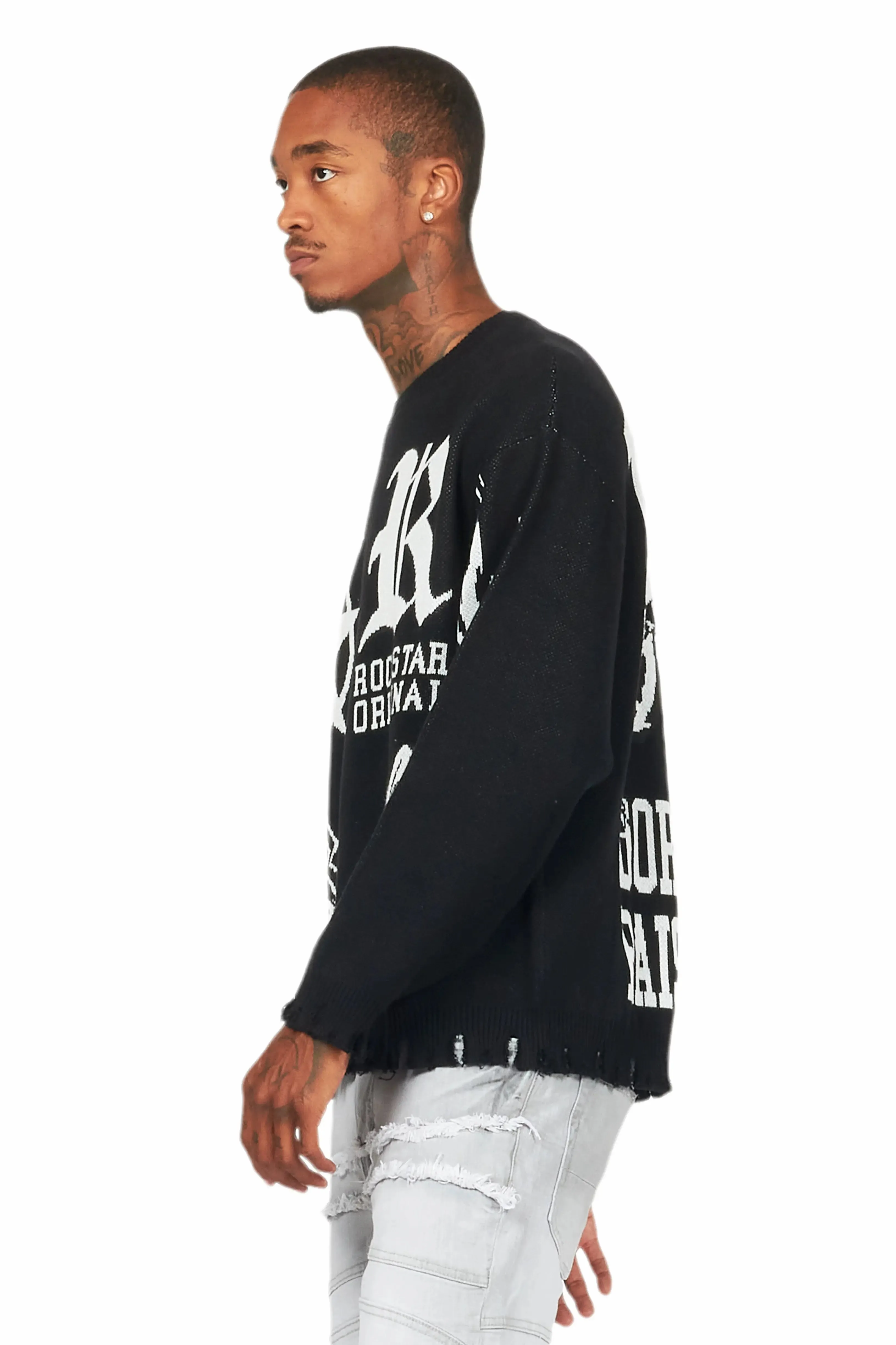 Fagan Black Knit Sweater sold by Rockstar Original product image thumbnail 5