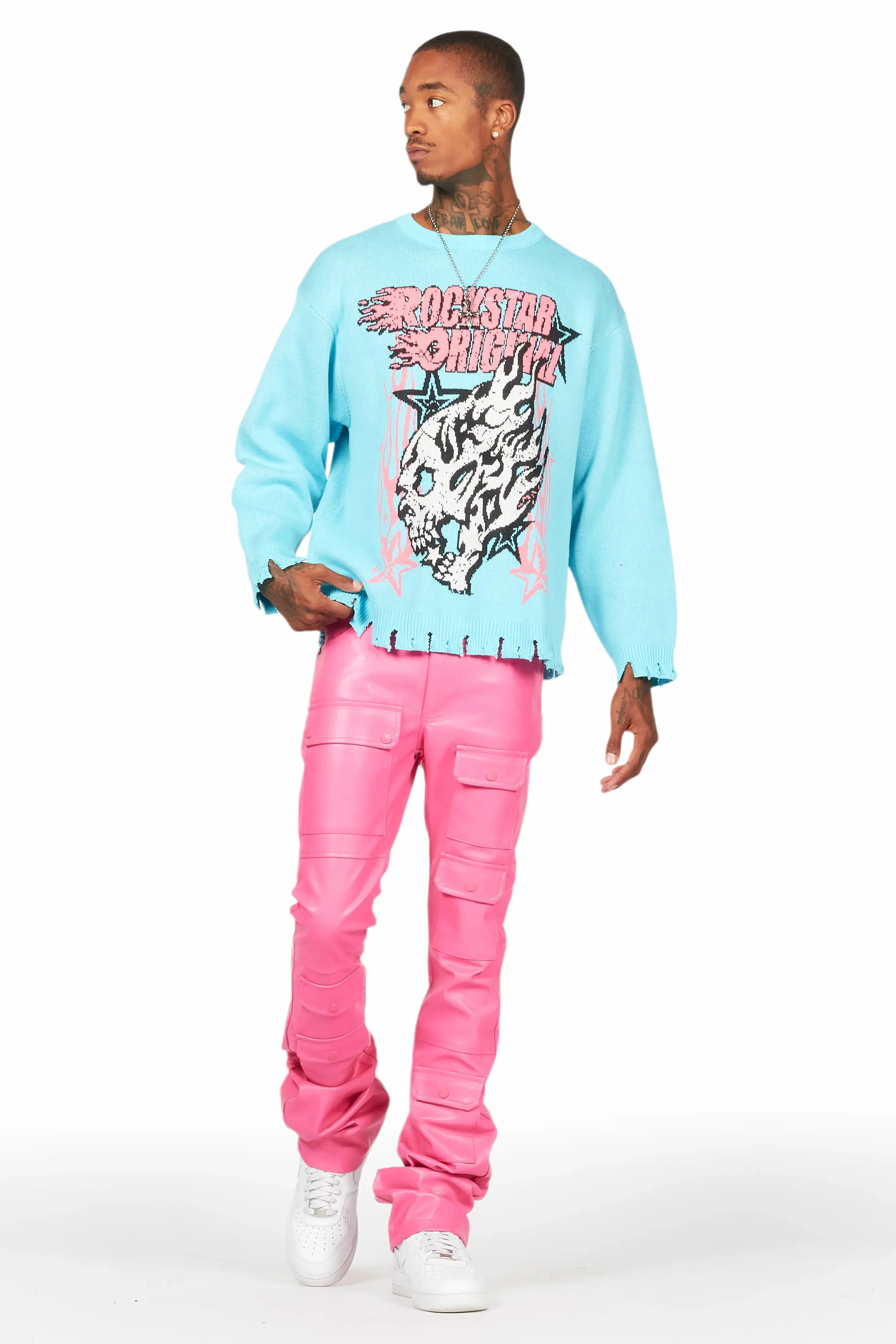 Smitty Blue Knit Sweater sold by Rockstar Original product image thumbnail 2