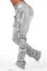 Symone Grey Wash Cargo Stacked Flare Jean sold by Rockstar Original
