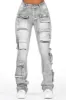 Symone Grey Wash Cargo Stacked Flare Jean sold by Rockstar Original