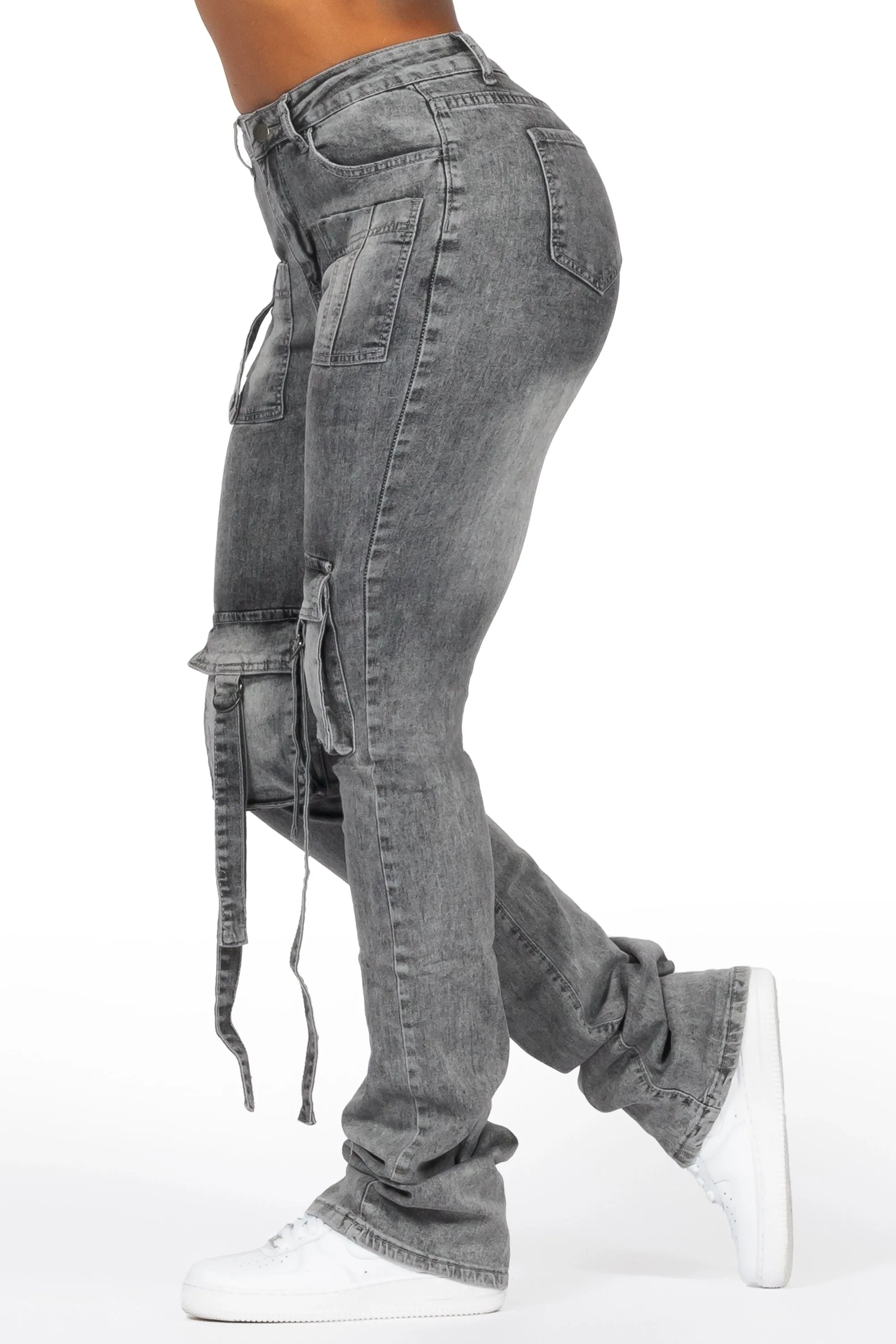 Christina Grey Wash Stacked Flare Jean sold by Rockstar Original product image thumbnail 2