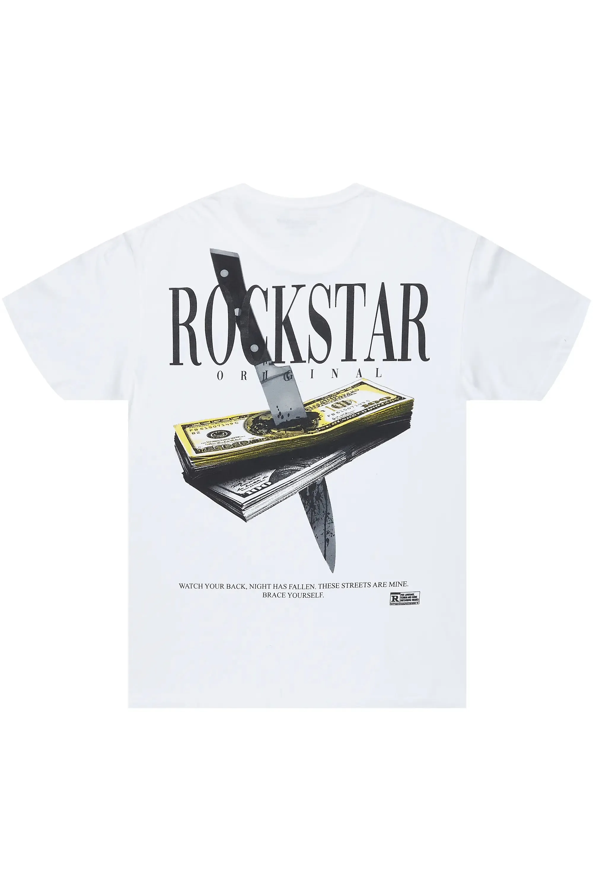 Dayte Nite White Graphic T-Shirt sold by Rockstar Original
