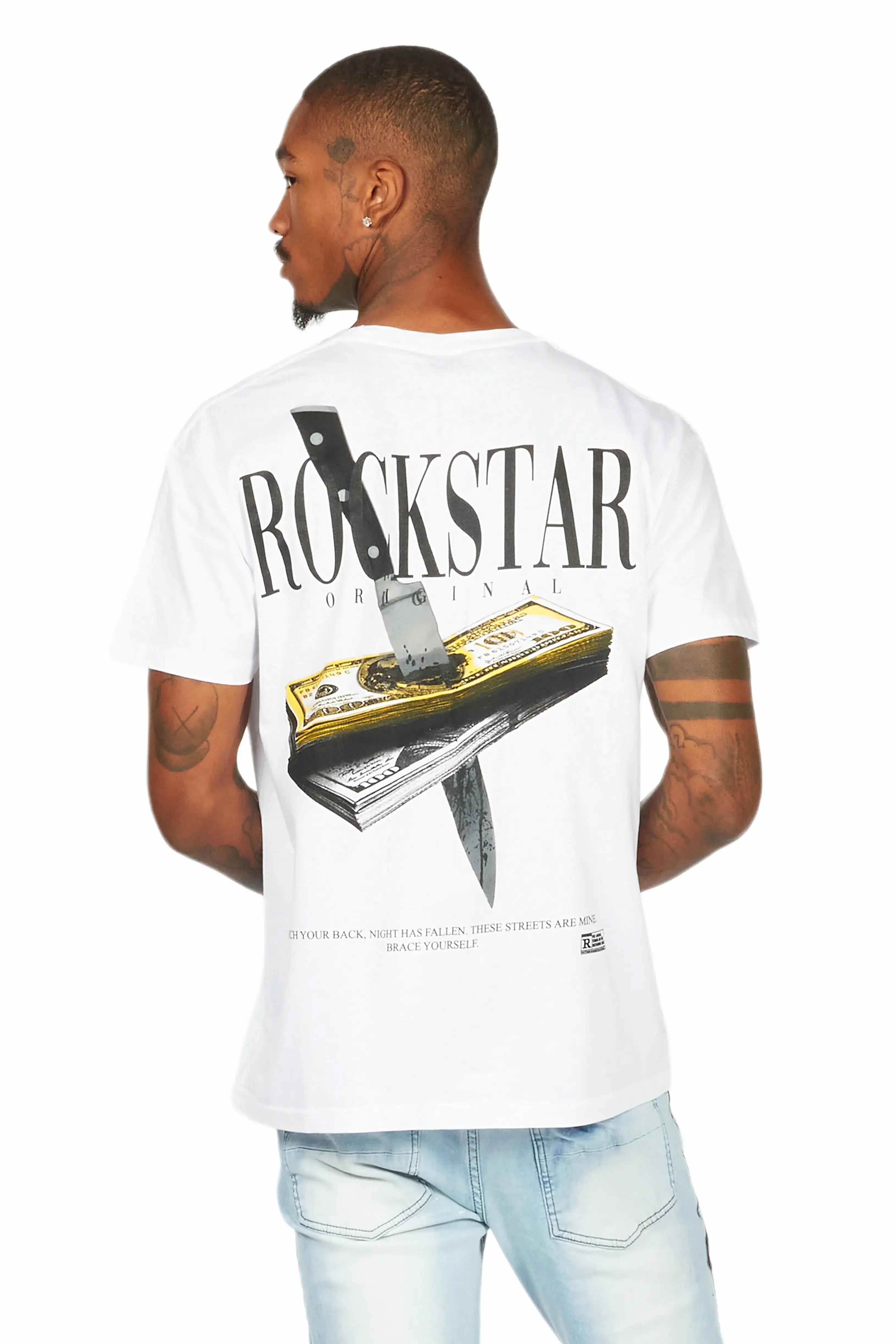 Dayte Nite White Graphic T-Shirt sold by Rockstar Original product image thumbnail 2