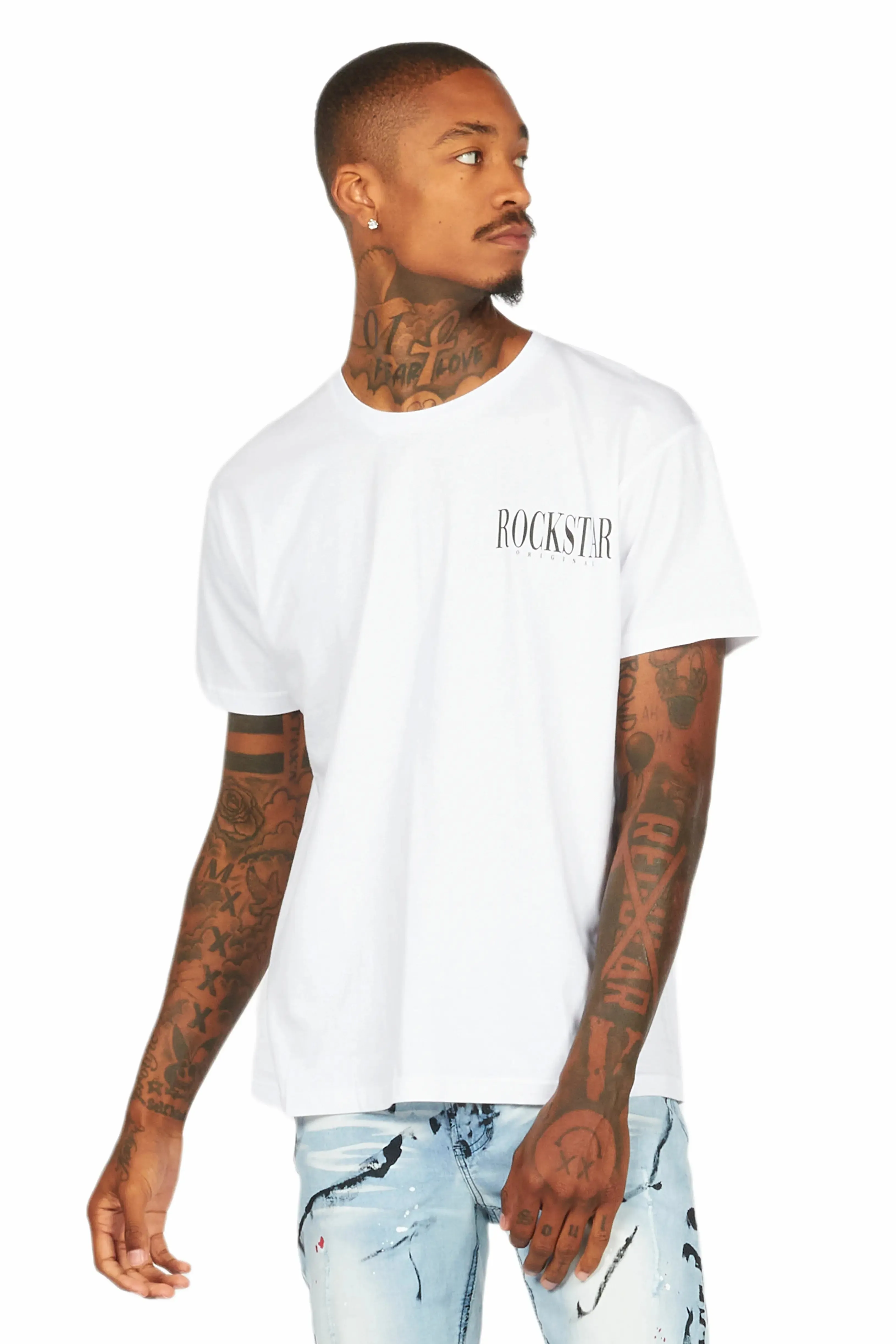 Dayte Nite White Graphic T-Shirt sold by Rockstar Original product image thumbnail 4