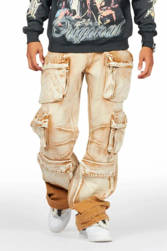 Lenz Beige Baggy Fit Jean sold by Rockstar Original
