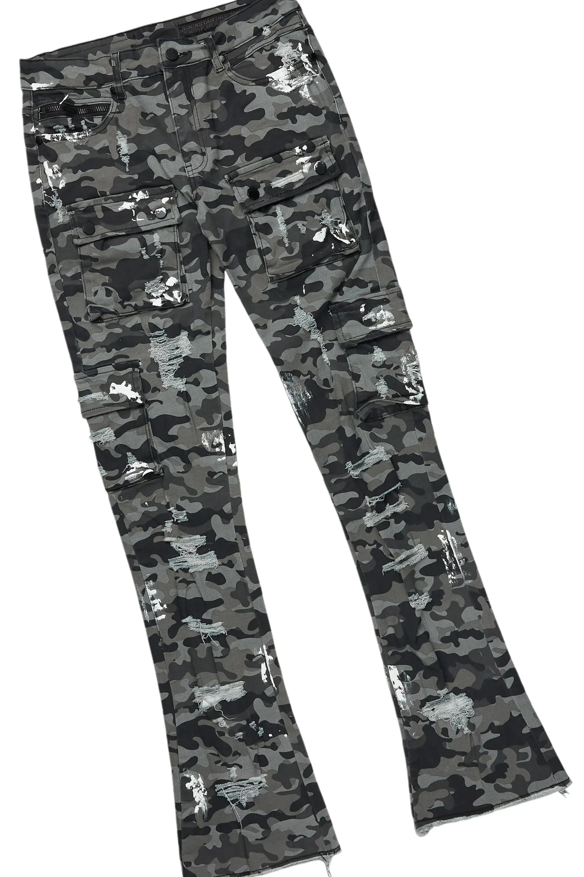 Waller Charcoal Hoodie/Stacked Flare Jean Bundle sold by Rockstar Original product image thumbnail 3