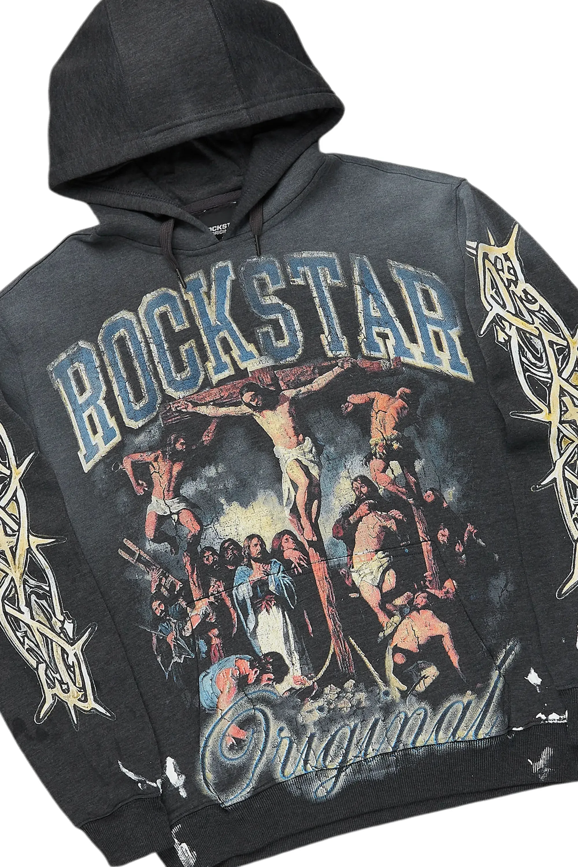 Waller Charcoal Hoodie/Stacked Flare Jean Bundle sold by Rockstar Original product image thumbnail 2