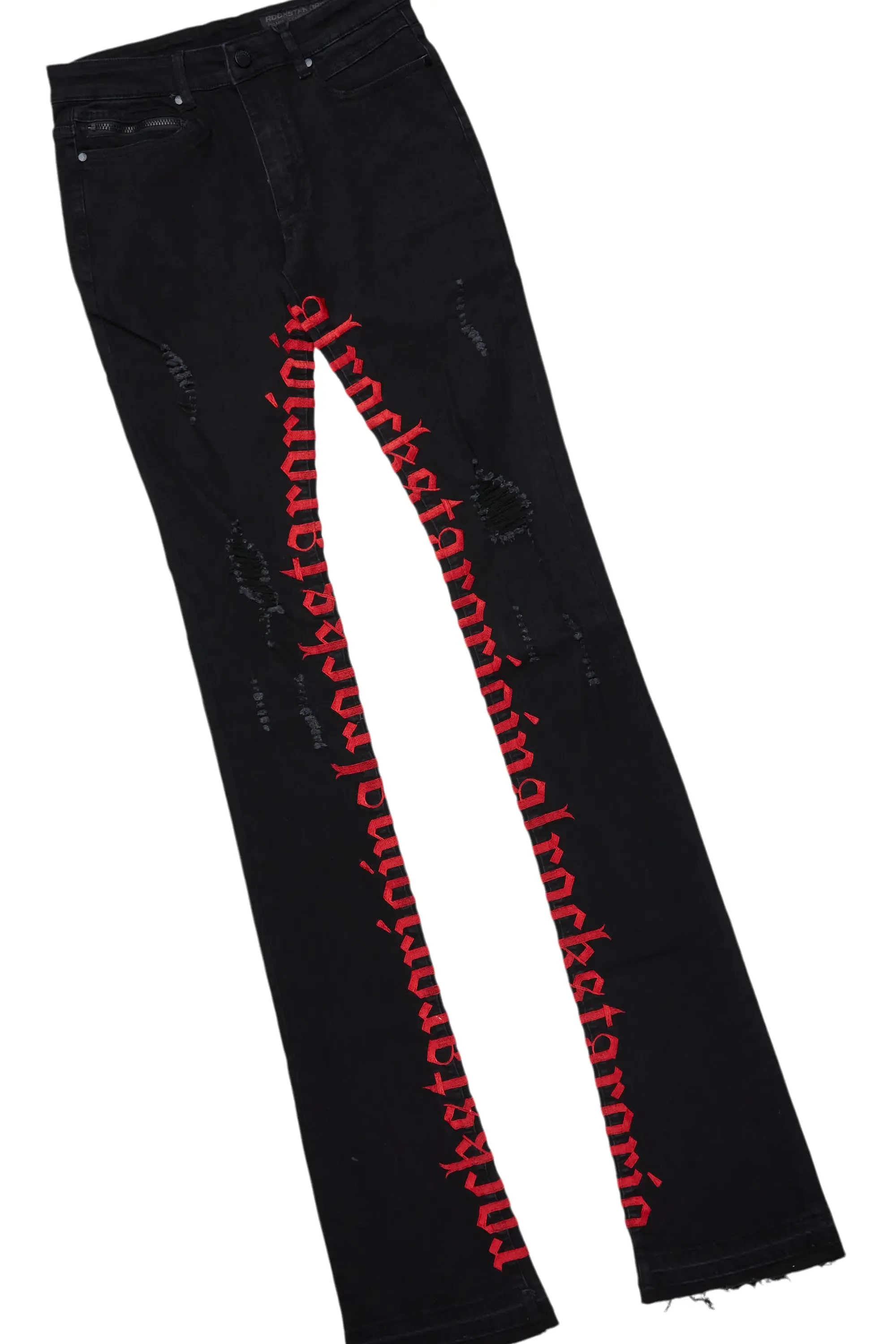 Karlo Red Hoodie/Super Stacked Flare Jean Bundle sold by Rockstar Original product image thumbnail 4