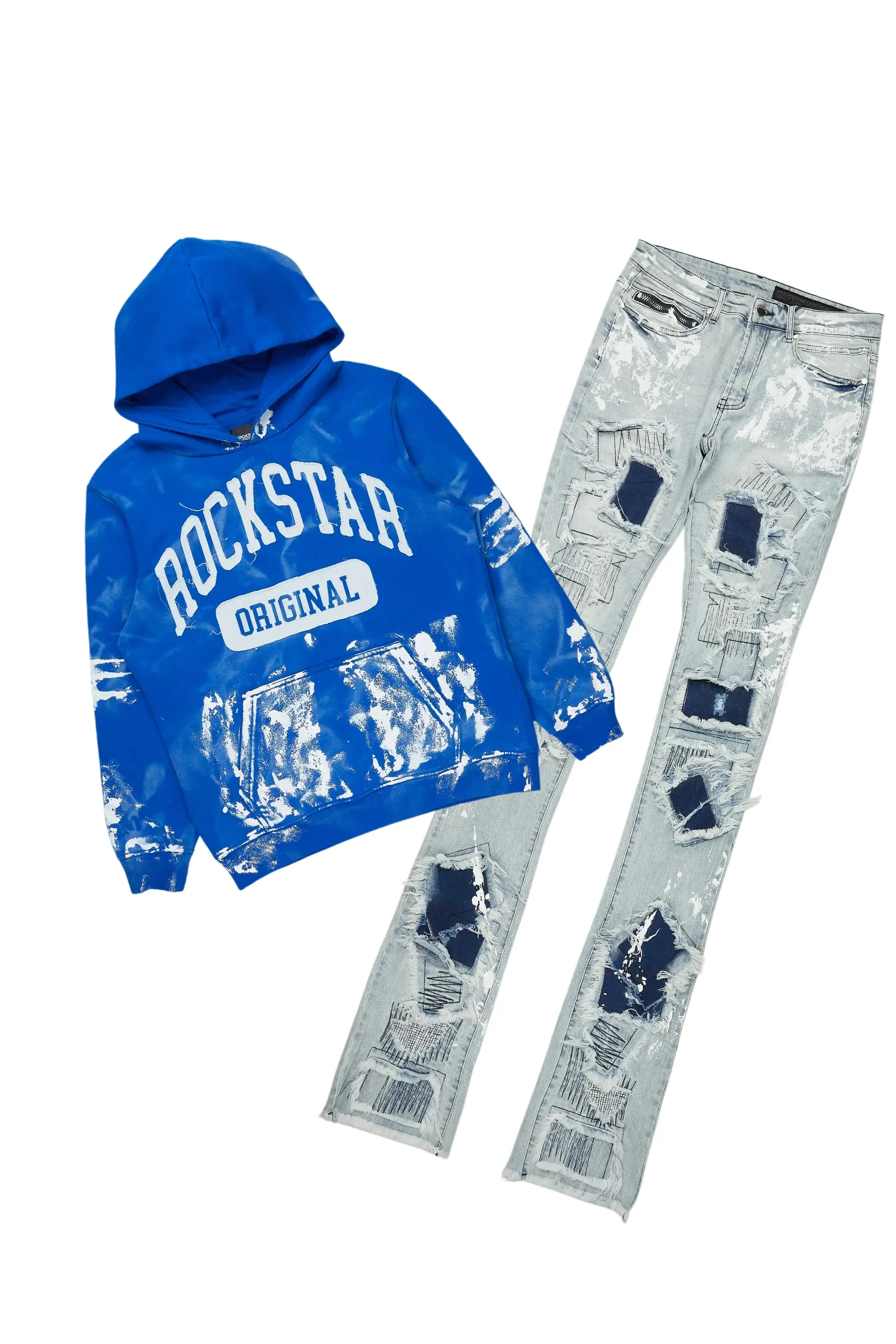 Karlo Royal Hoodie/Super Stacked Flare Jean Bundle sold by Rockstar Original