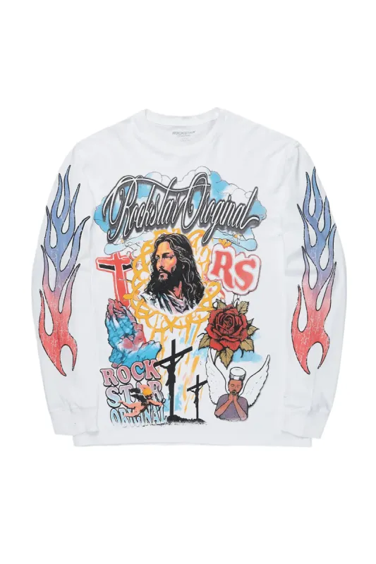 Tadashi White Long Sleeve Graphic T-Shirt sold by Rockstar Original
