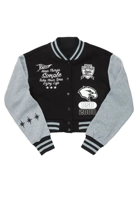 Quadaya Black Varsity Jacket sold by Rockstar Original