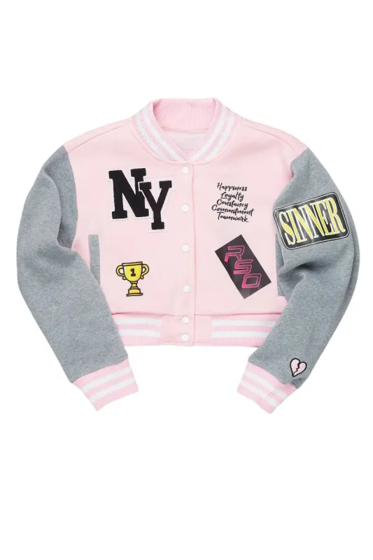 Khadera Pink Varsity Jacket sold by Rockstar Original
