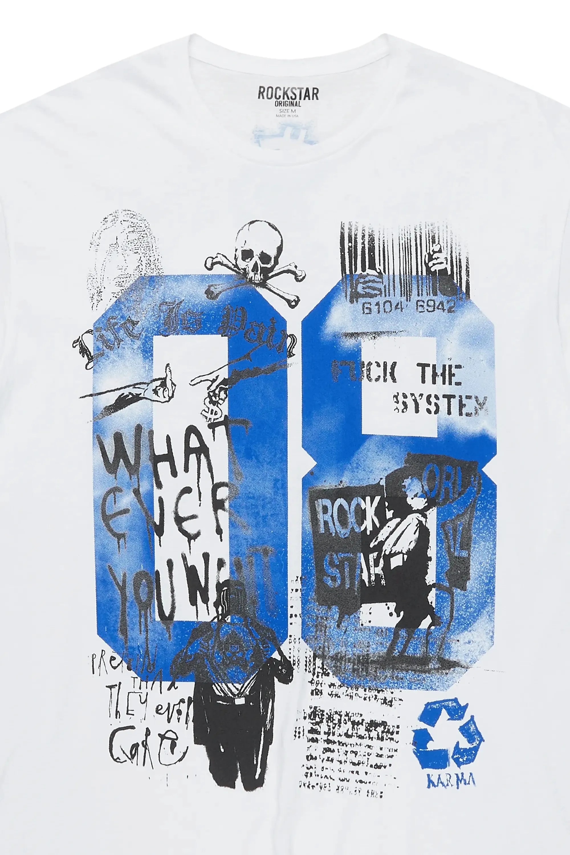 Grill White/Blue Graphic Oversized T-Shirt sold by Rockstar Original product image thumbnail 2