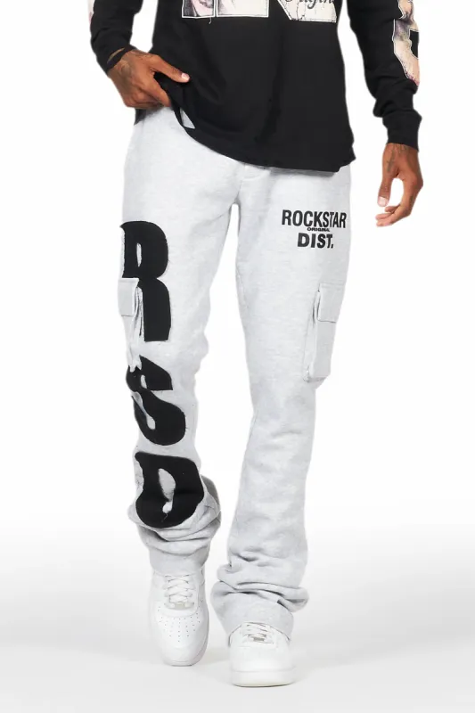 Admir Heather Grey Stacked Flare Pant sold by Rockstar Original