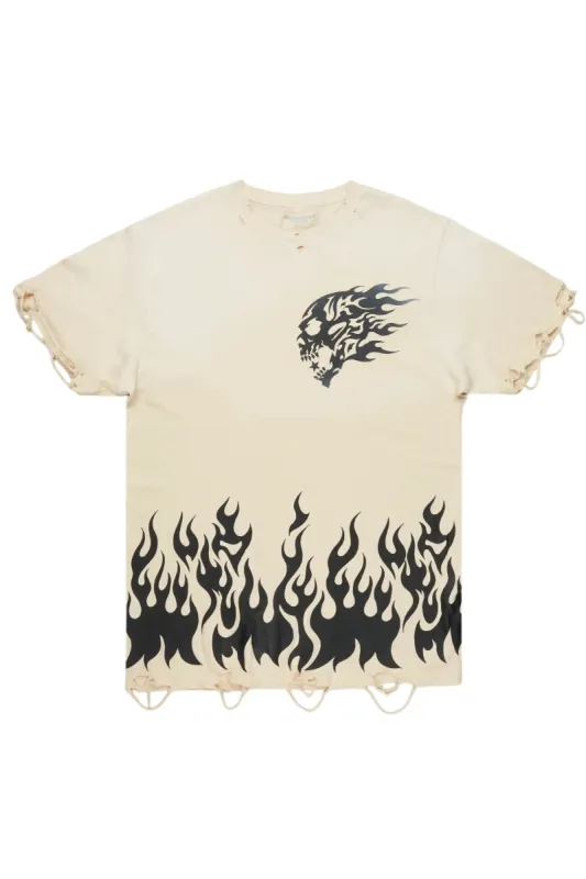 Bubble Beige Oversized Graphic T-Shirt sold by Rockstar Original