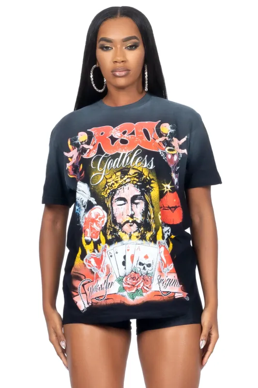 Alysha Black Oversized T-Shirt sold by Rockstar Original