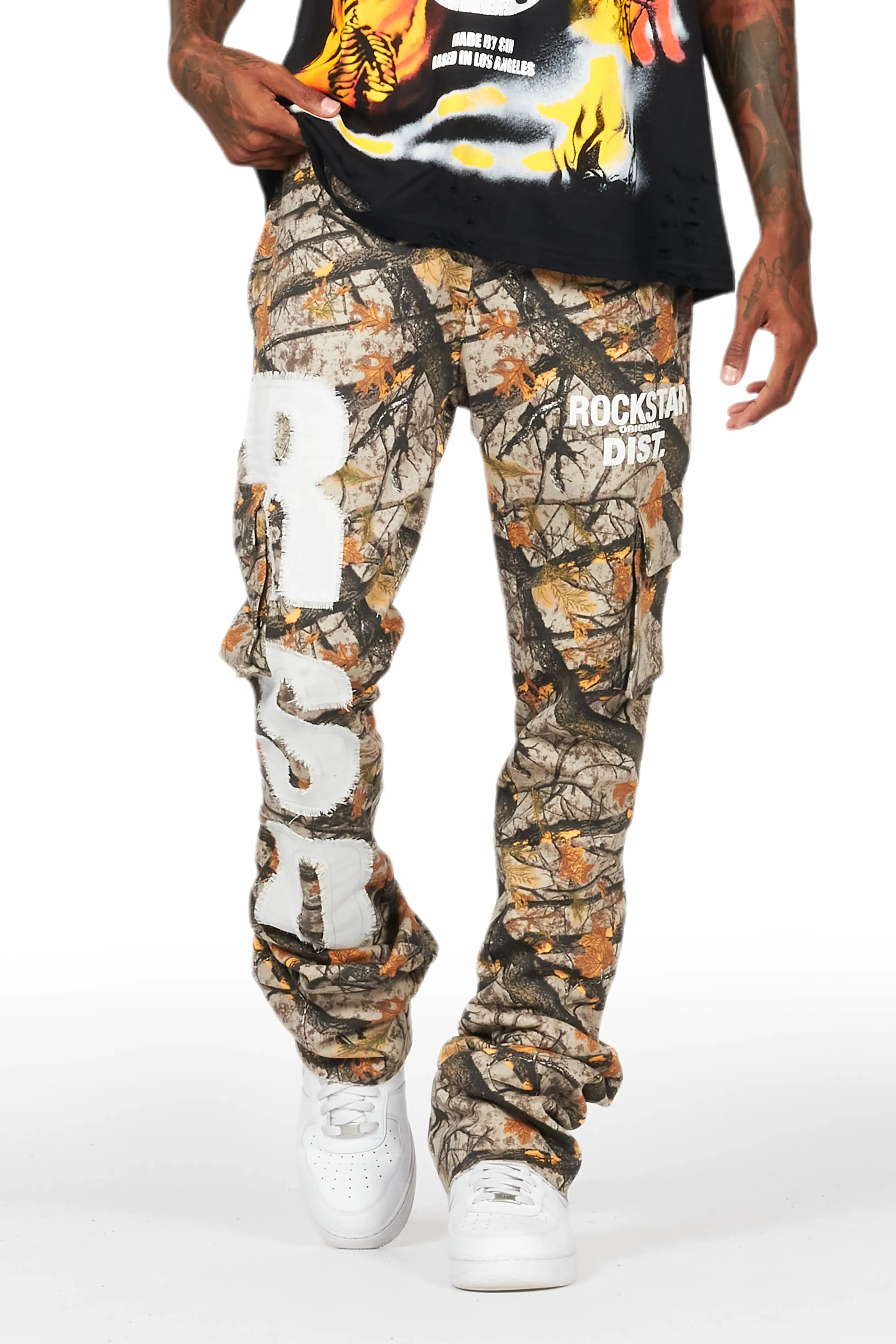 Admir Tree Camo Stacked Flare Pant sold by Rockstar Original