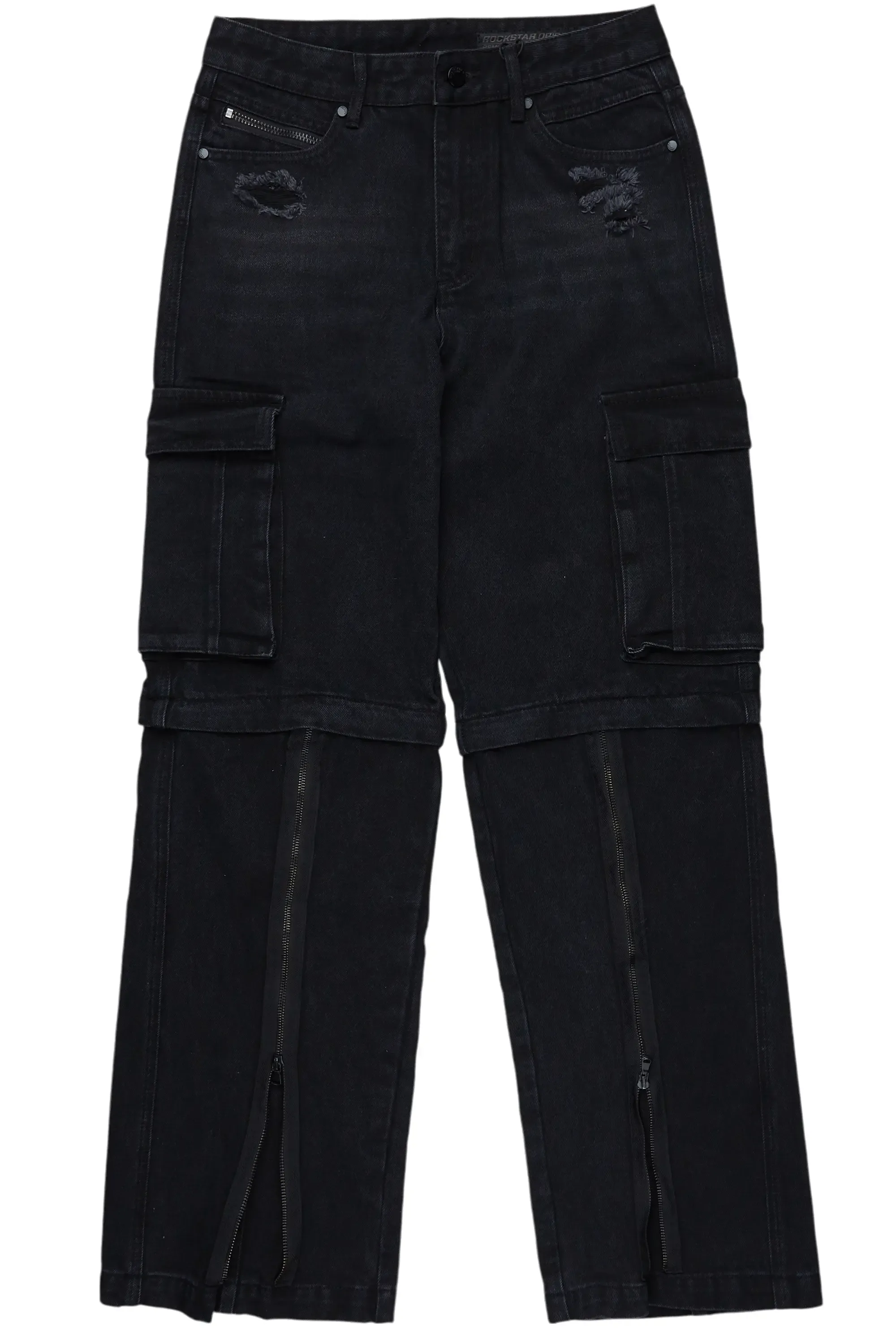 Rupert Black Baggy Fit Zip Off Jean sold by Rockstar Original product image thumbnail 2