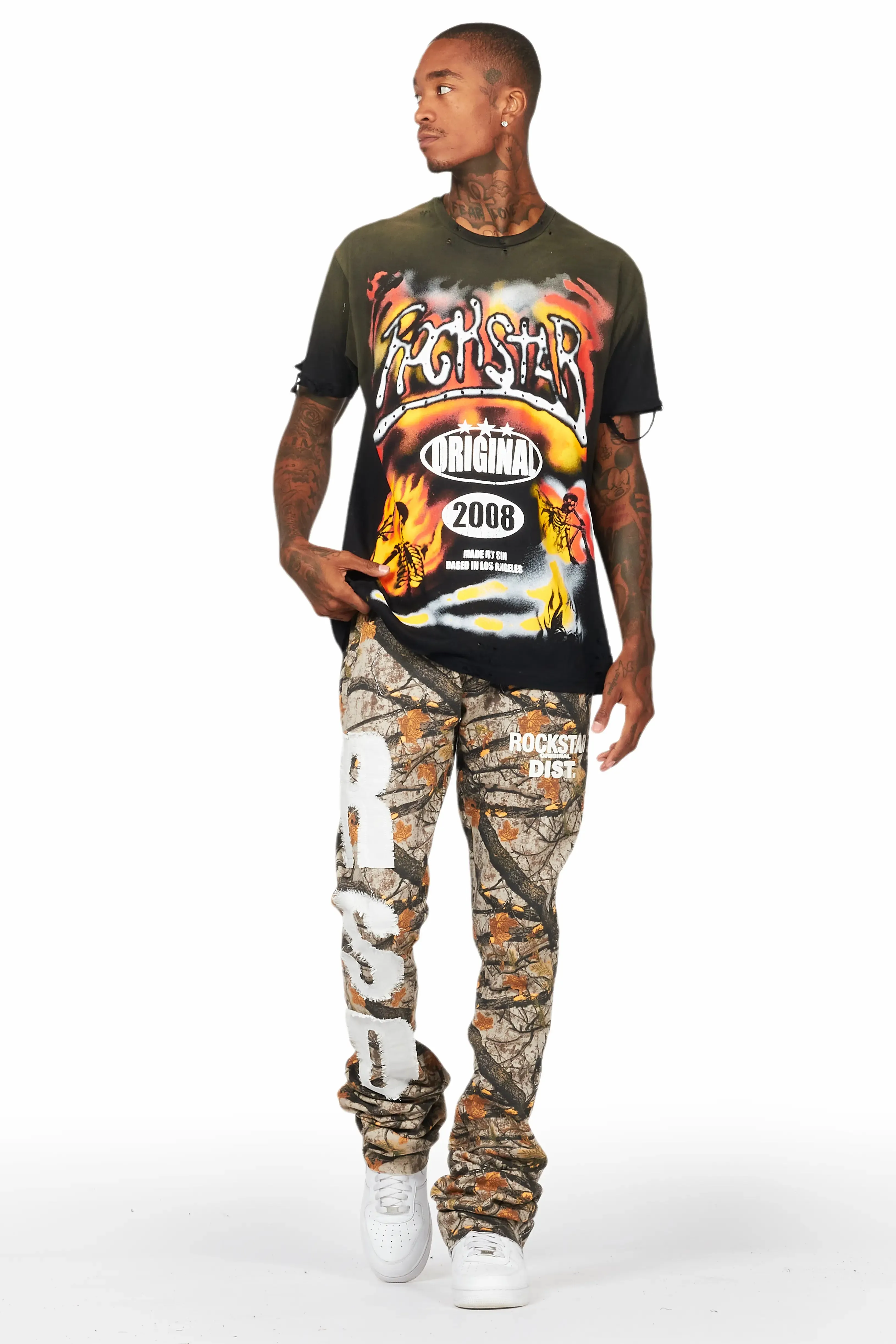 Bansi Tree Camo Super Stacked Trackpant sold by Rockstar Original product image thumbnail 3