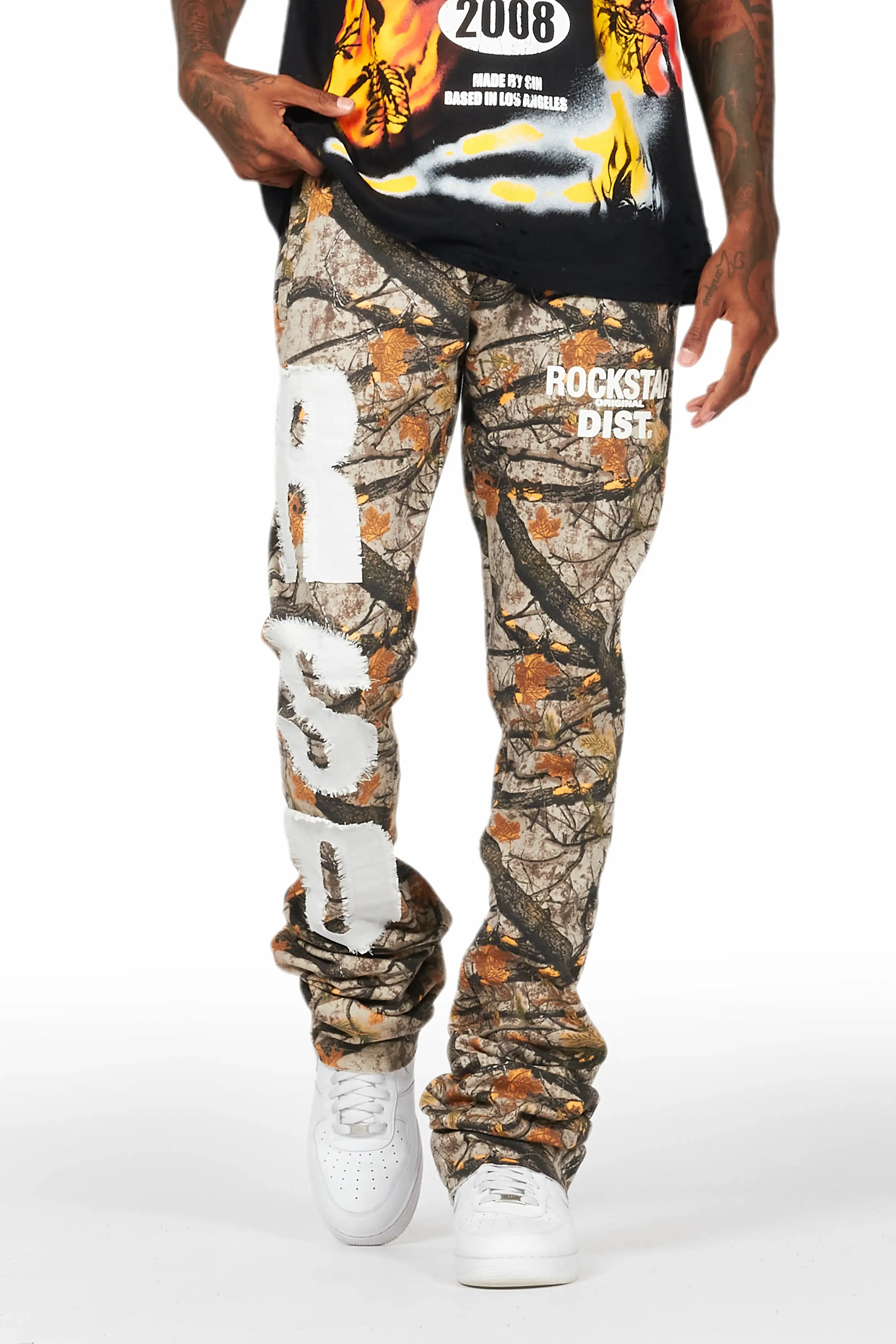 Bansi Tree Camo Super Stacked Trackpant sold by Rockstar Original