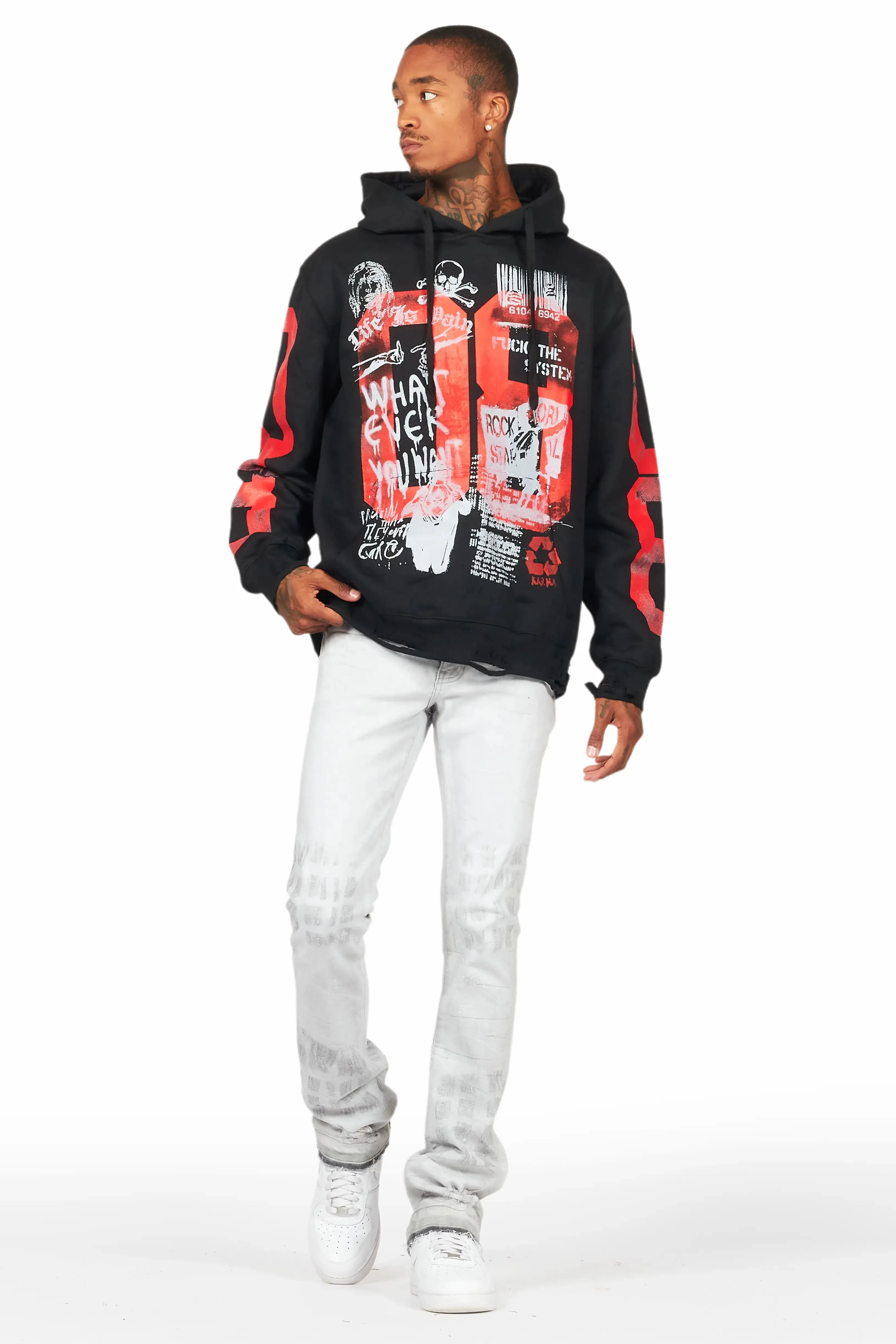 Molter Light Grey Stacked Flare Jean sold by Rockstar Original product image thumbnail 3