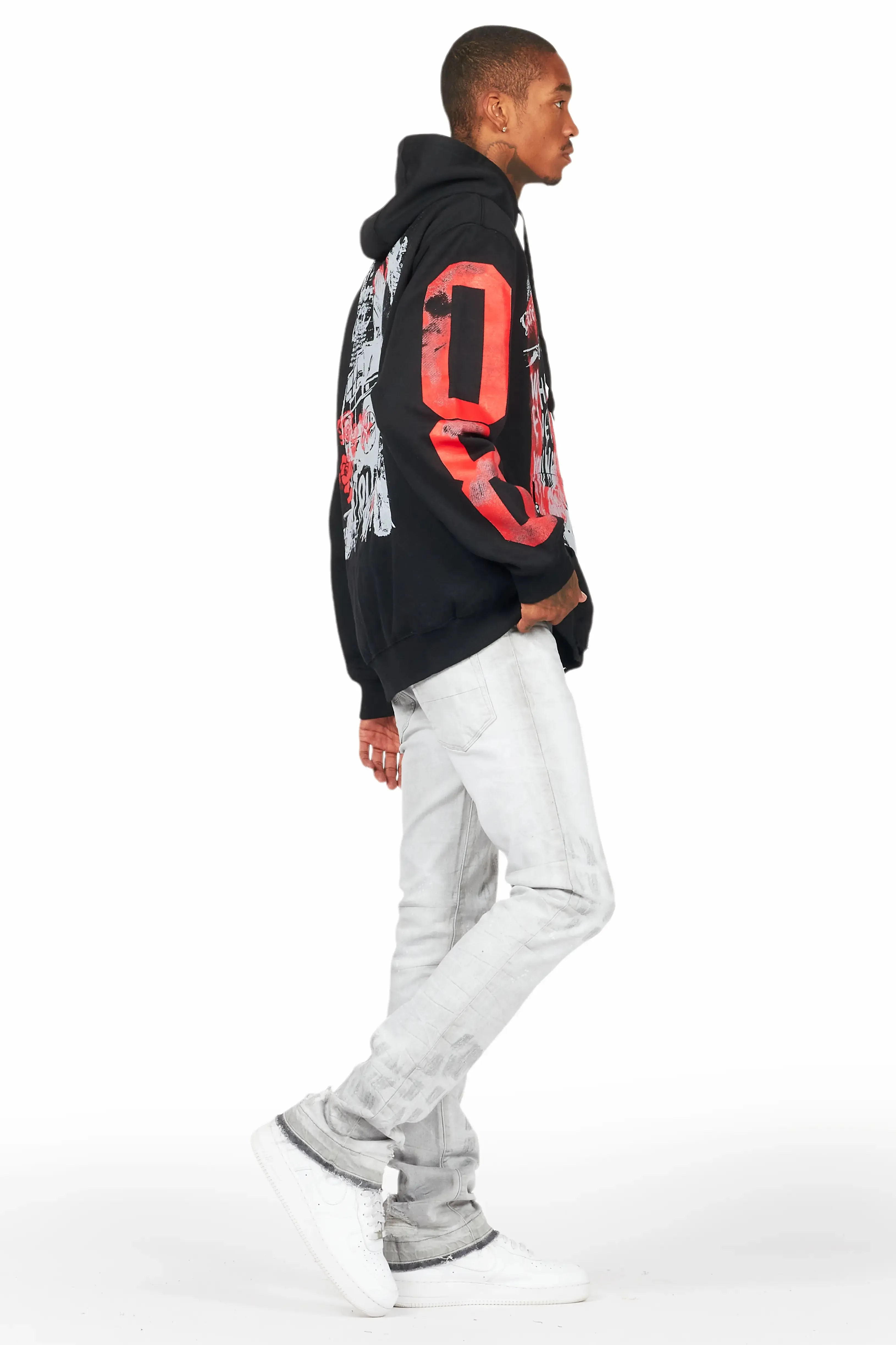 Molter Light Grey Stacked Flare Jean sold by Rockstar Original product image thumbnail 4