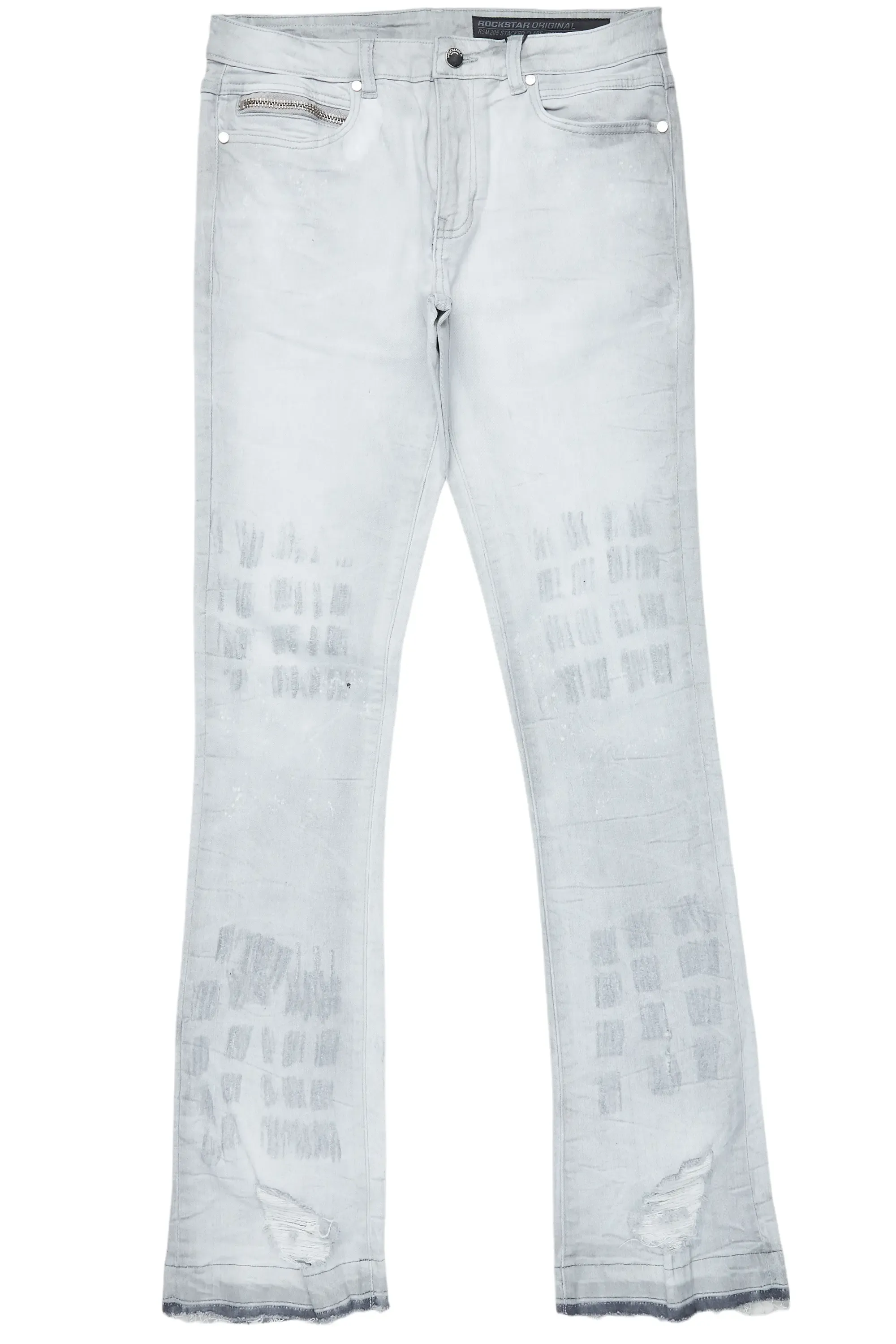 Molter Light Grey Stacked Flare Jean sold by Rockstar Original product image thumbnail 2