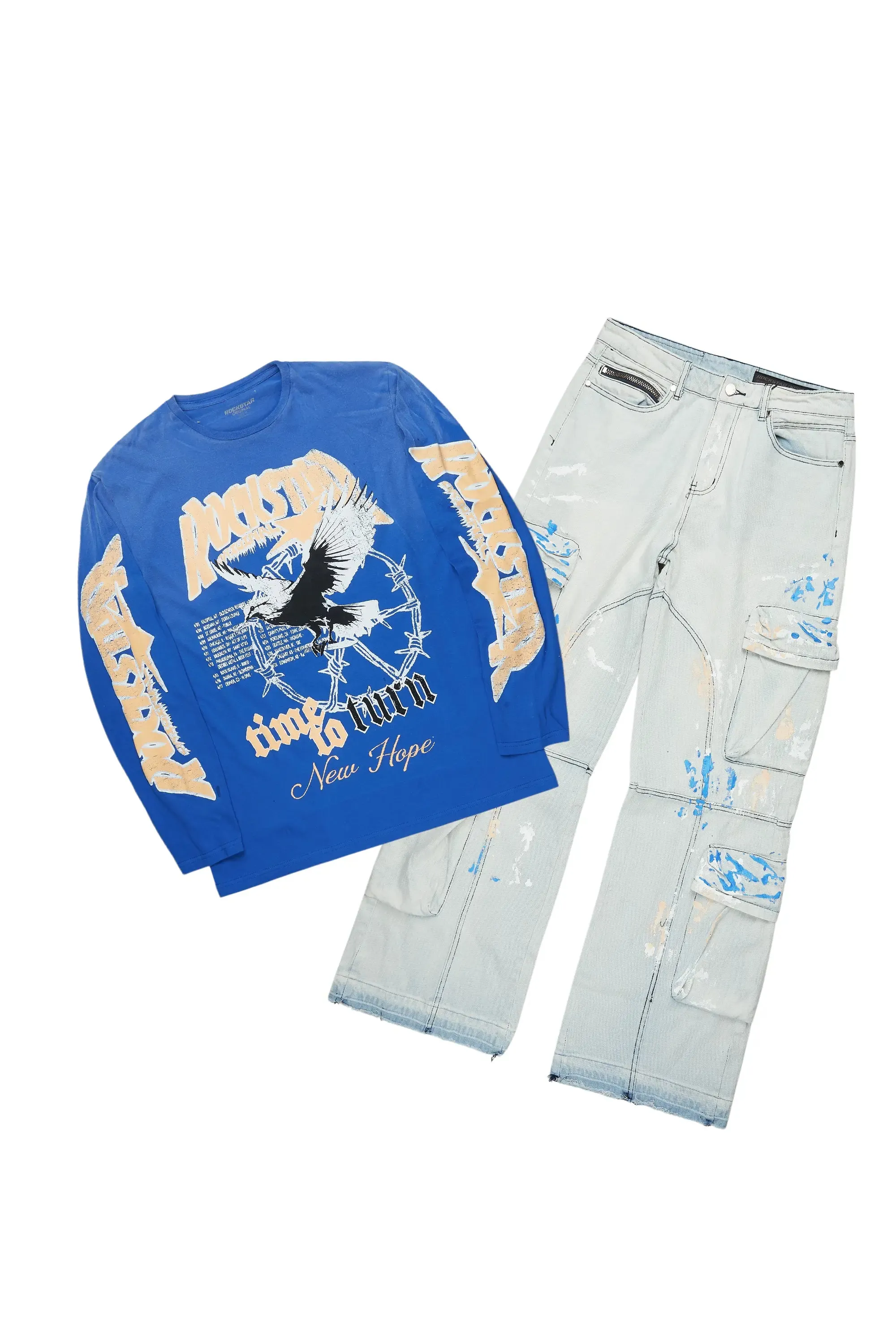 Burial Royal Long Sleeve T-Shirt/Baggy Cargo Jean Bundle sold by Rockstar Original