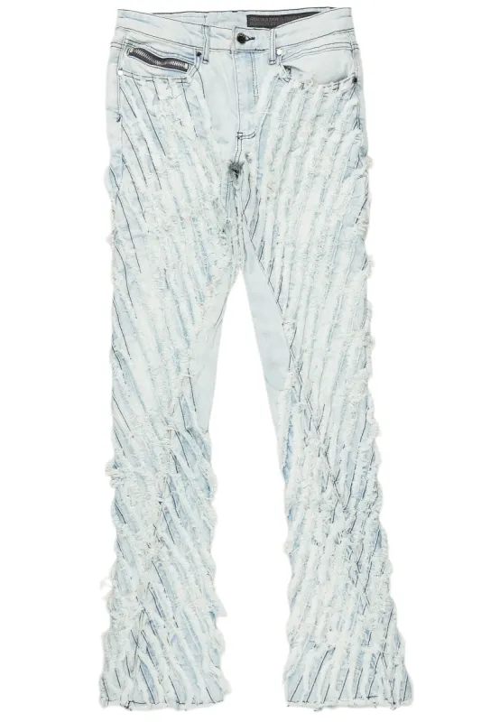 Figg Light Blue Stacked Flare Jean sold by Rockstar Original