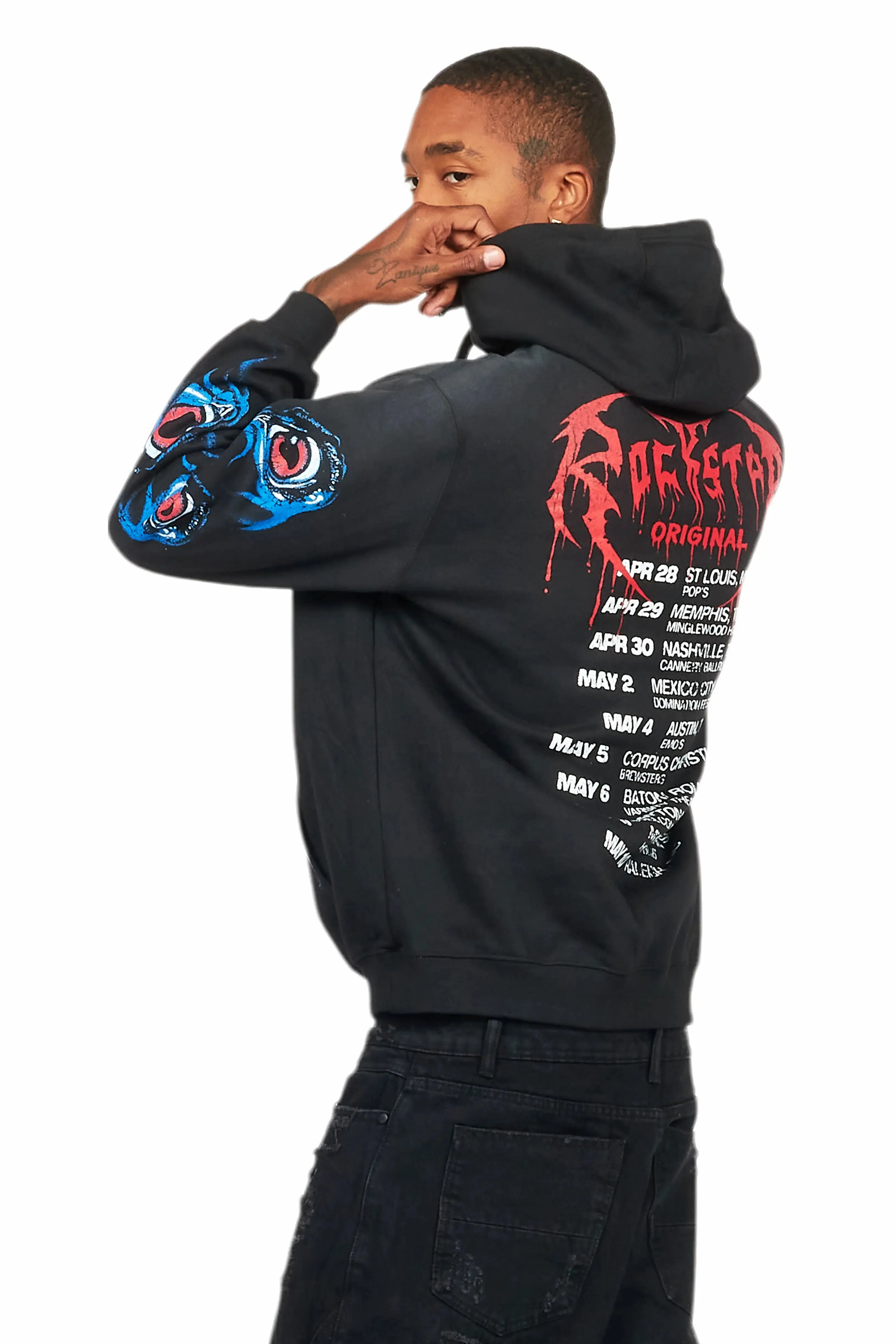 Vicious Black Graphic Hoodie sold by Rockstar Original product image thumbnail 4