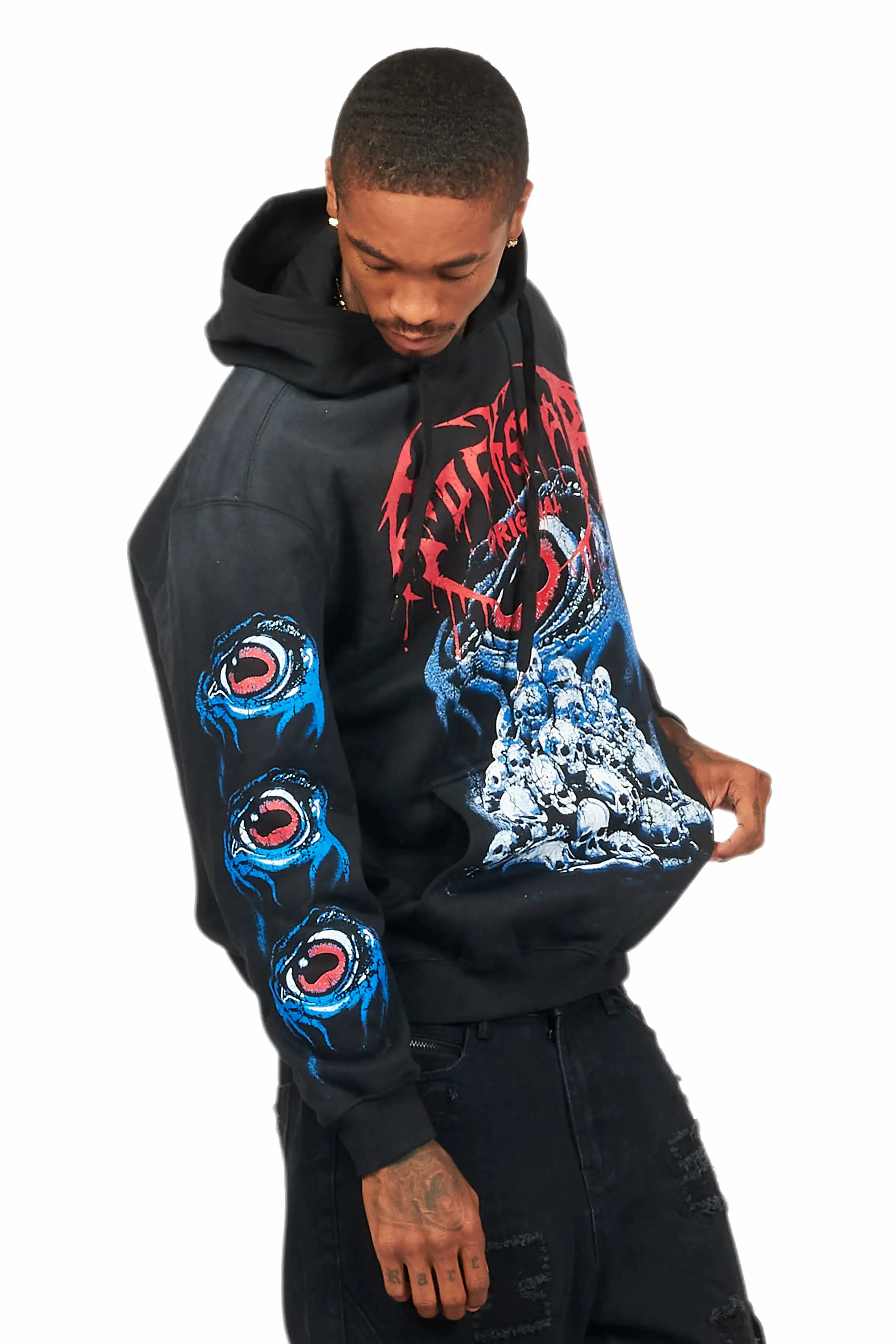 Vicious Black Graphic Hoodie sold by Rockstar Original product image thumbnail 3