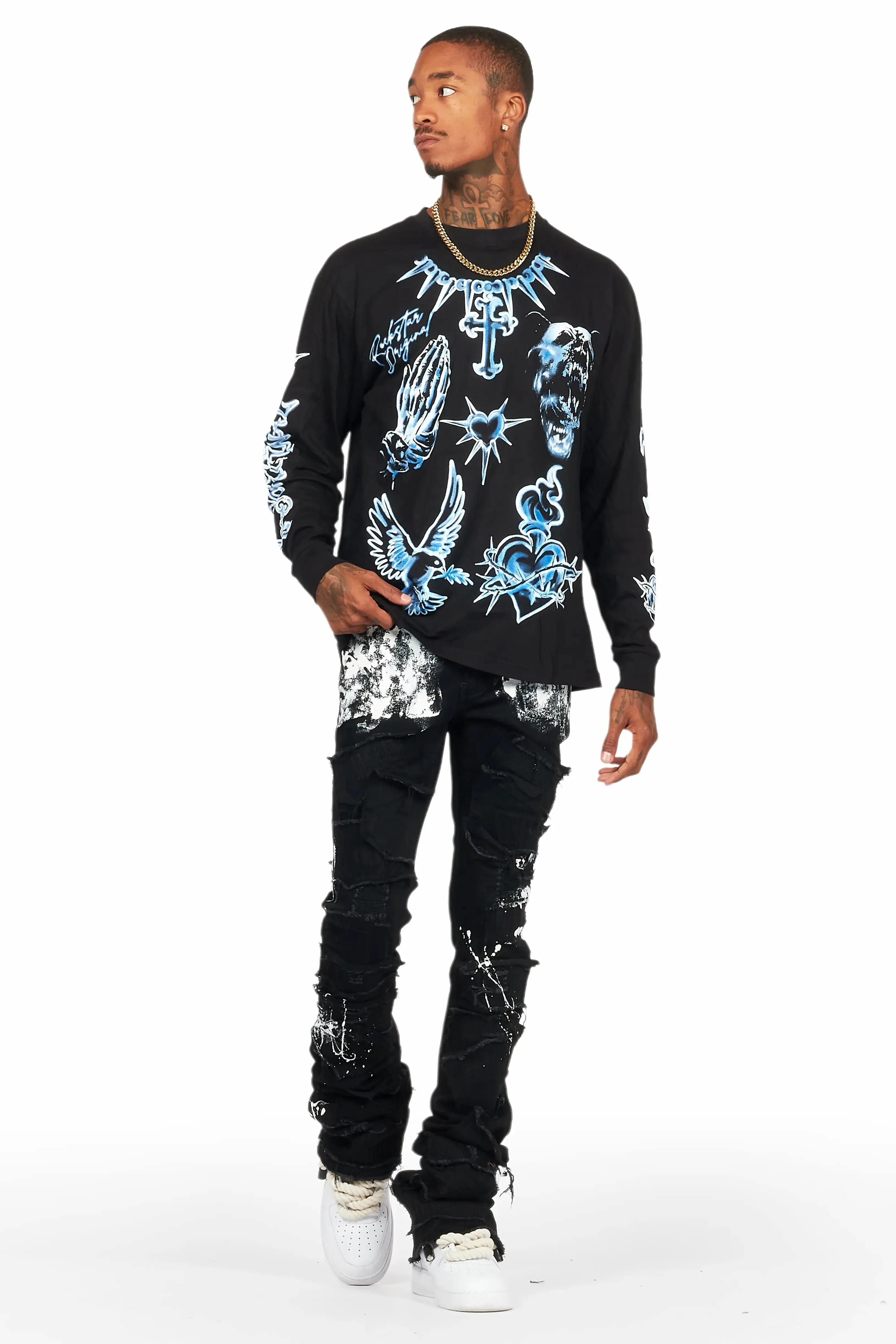 Dave Black Painter Super Stacked Flare Jean sold by Rockstar Original product image thumbnail 2