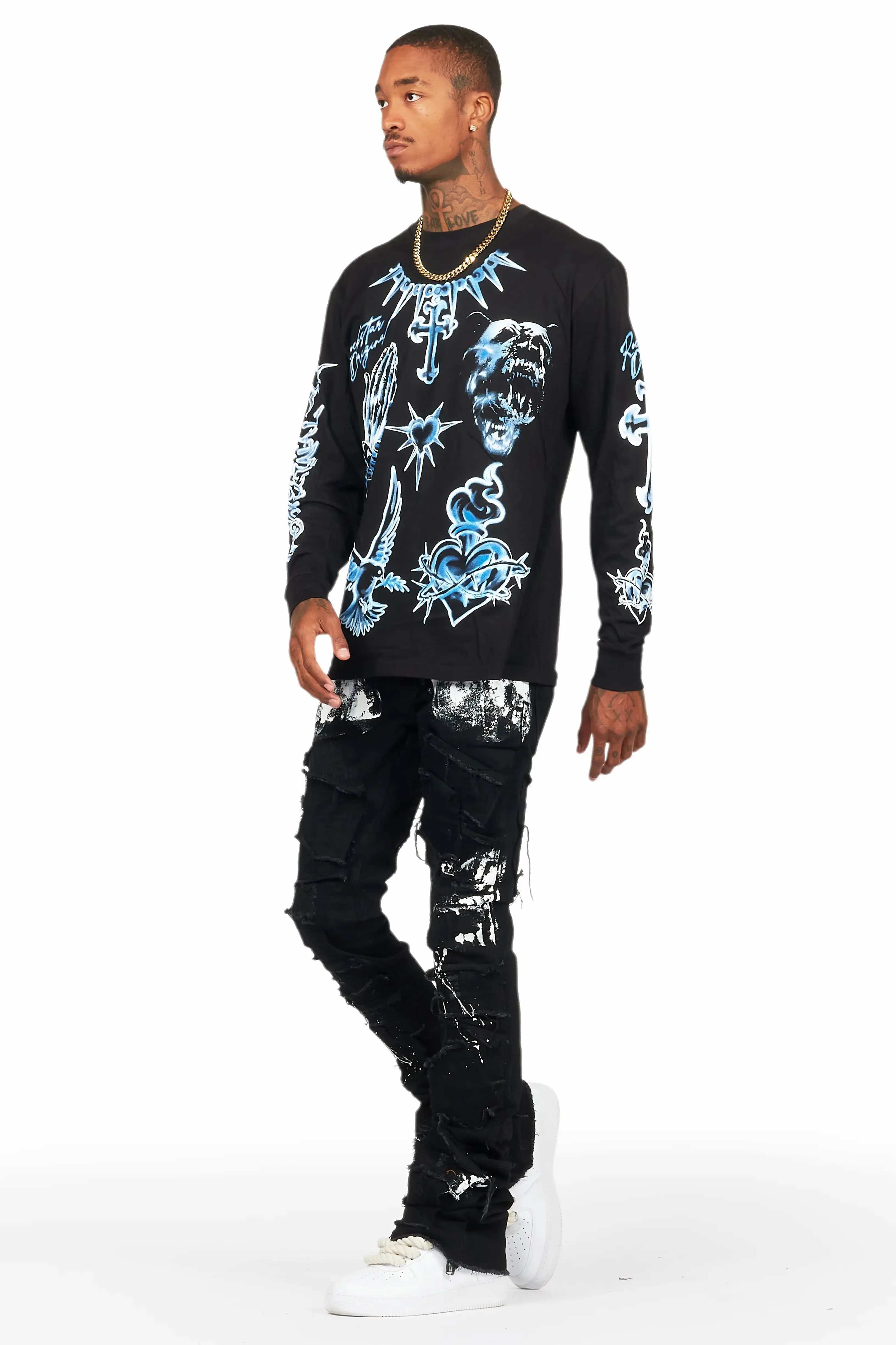 Dave Black Painter Super Stacked Flare Jean sold by Rockstar Original product image thumbnail 5